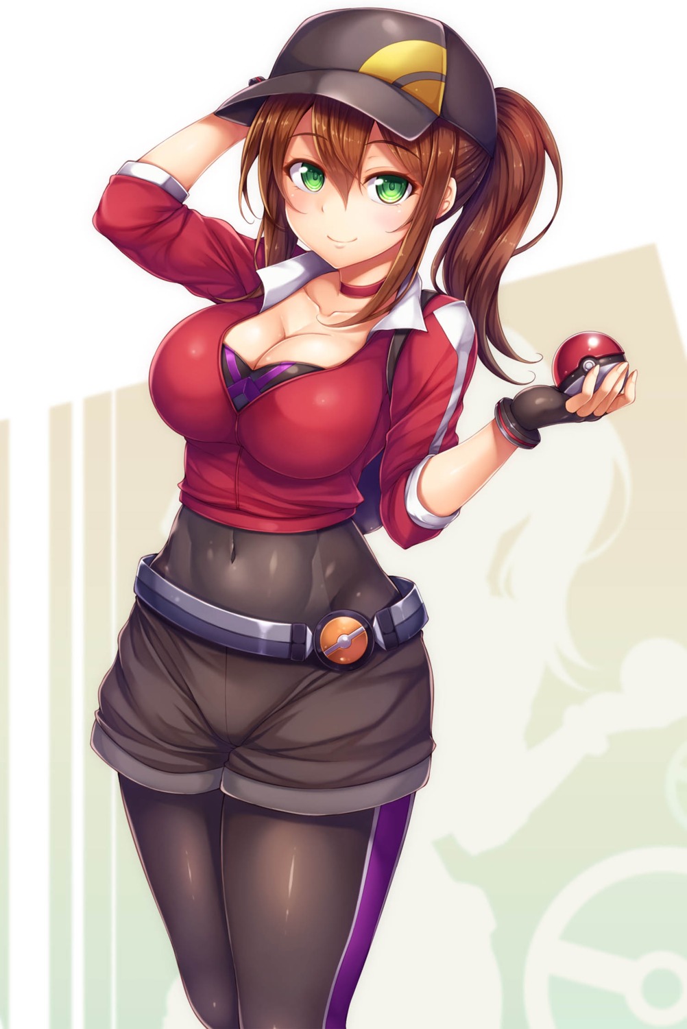 bodysuit cleavage jpeg_artifacts pokemon pokemon_go pokemon_trainer snowcanvas