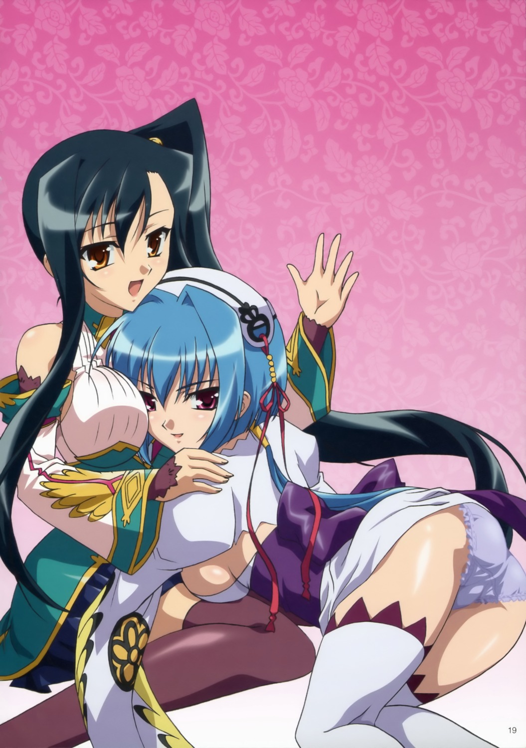 ass chouun dress kanu koihime_musou pantsu thighhighs yuri