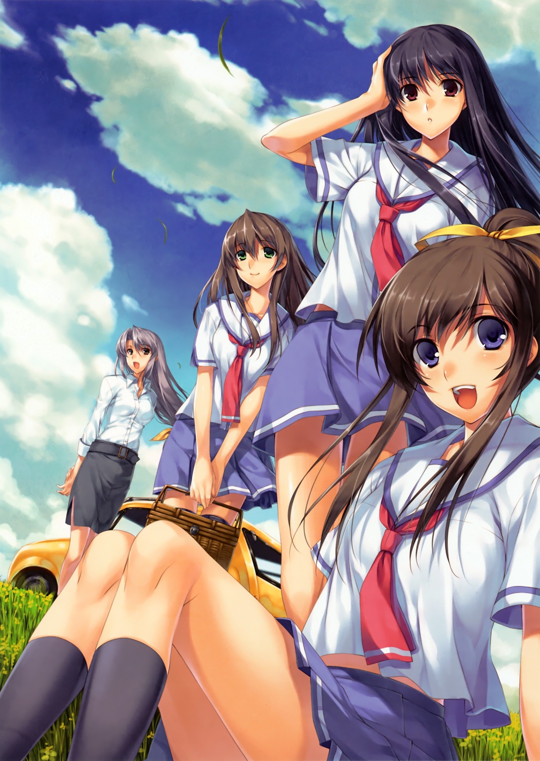 hagure_keg itou_hinako miyazawa_midori natsu_no_ame segawa_rikako seifuku shinooka_misa