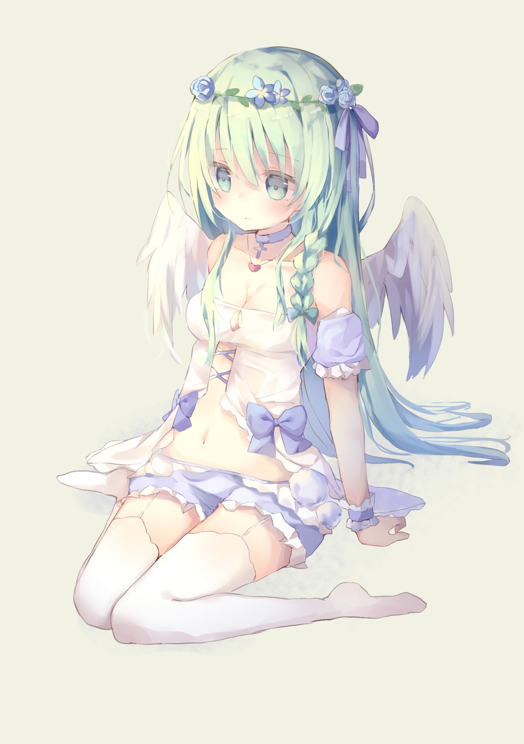 cleavage stockings thighhighs tsuruse wings