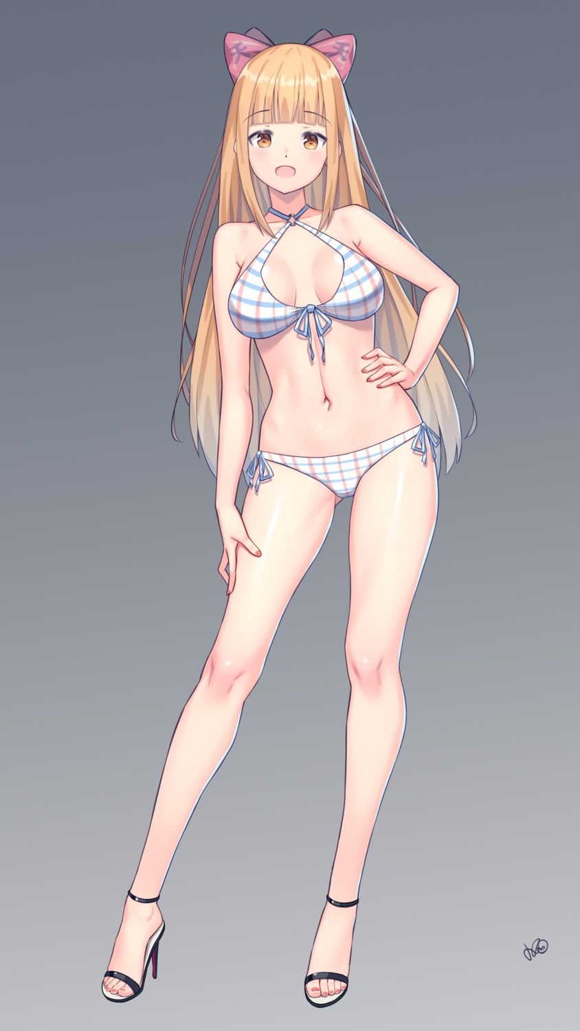 bikini cleavage heels konishi_(565112307) swimsuits