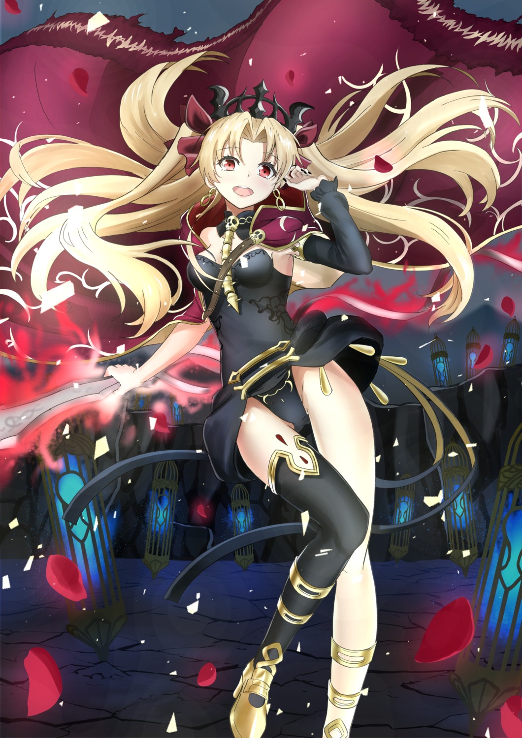 ereshkigal_(fate/grand_order) fate/grand_order heels pantsu saigetsu thighhighs