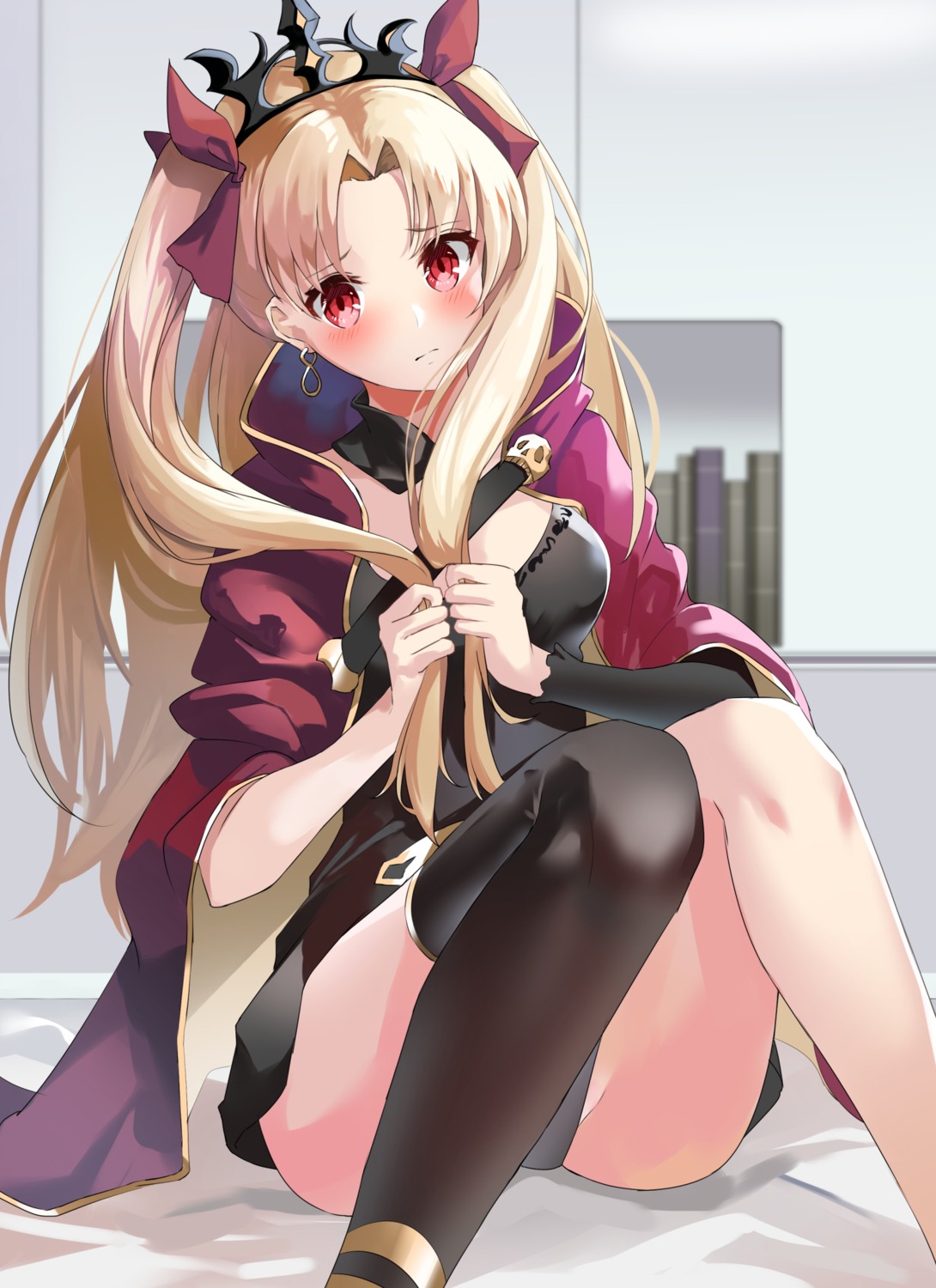 ereshkigal_(fate/grand_order) fate/grand_order skirt_lift thighhighs tukise_33