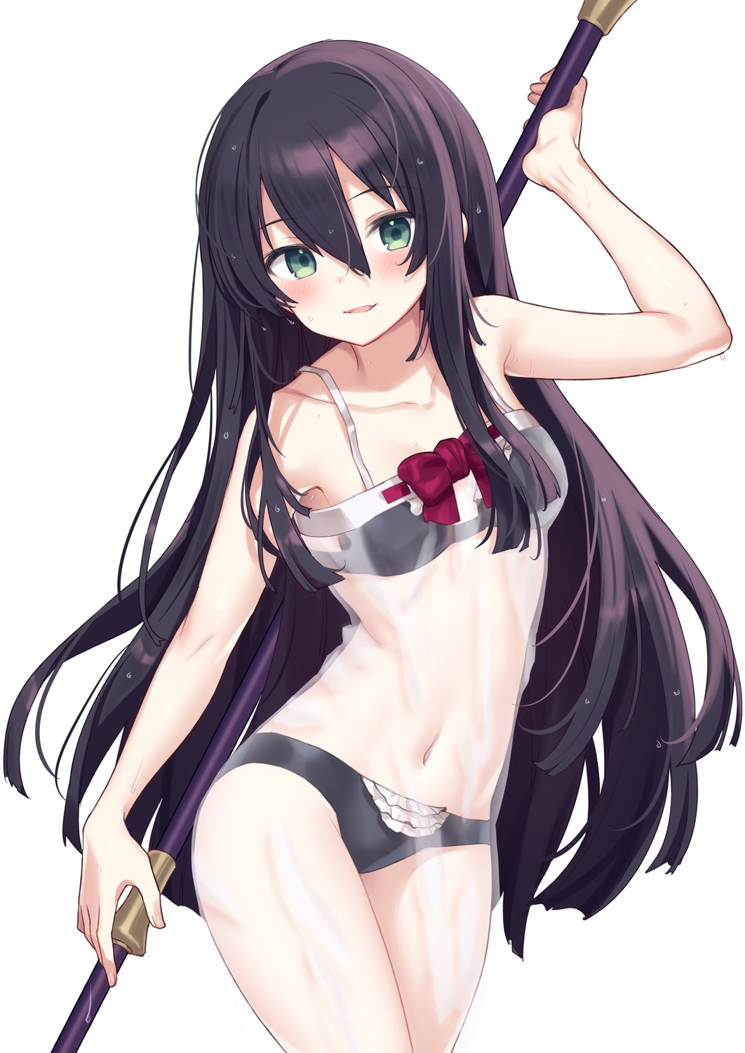 bikini hiraga_matsuri see_through swimsuits weapon wet