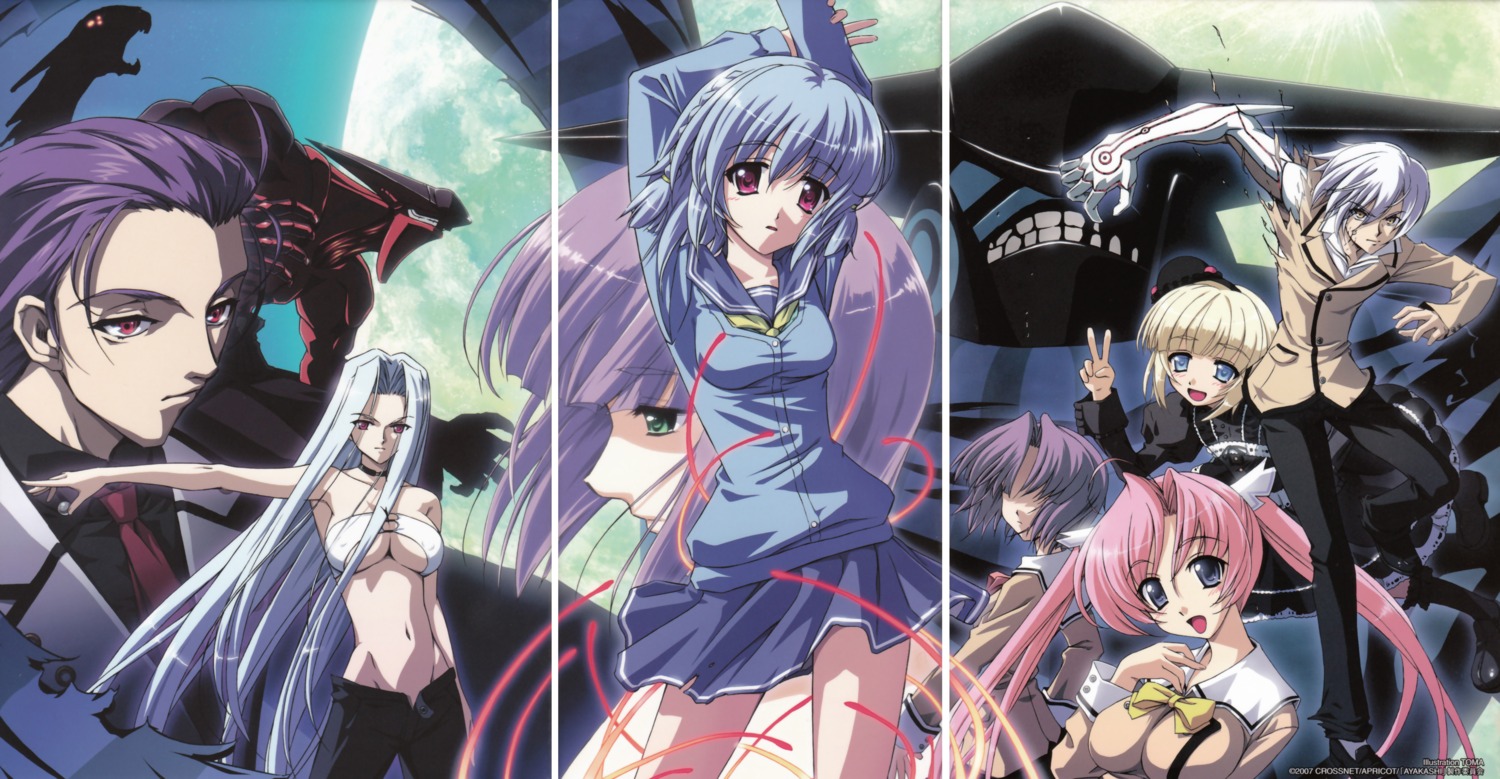 ayakashi gap kare natsuhara_orie pam_werne_asakura seifuku toma yakushiji_hime yoake_akino yoake_eimu