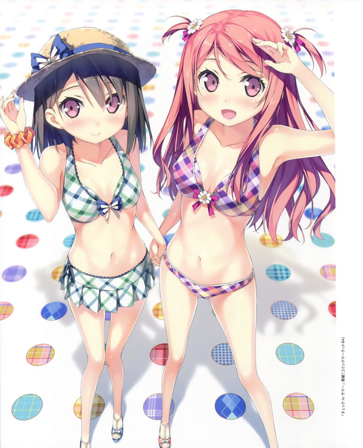 bikini cleavage kantoku kurumi_(kantoku) shizuku_(kantoku) swimsuits