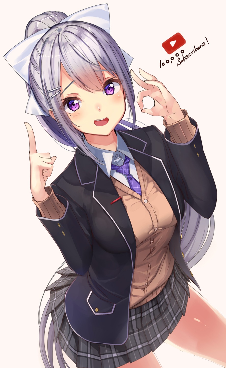 akasa_ai higuchi_kaede nijisanji seifuku sweater