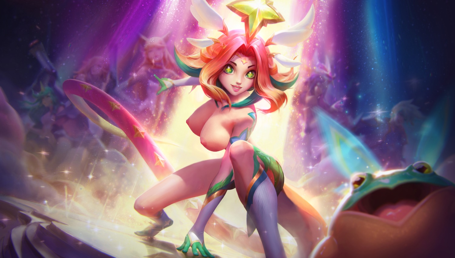 league_of_legends monster_girl naked neeko nipples tagme tail tattoo