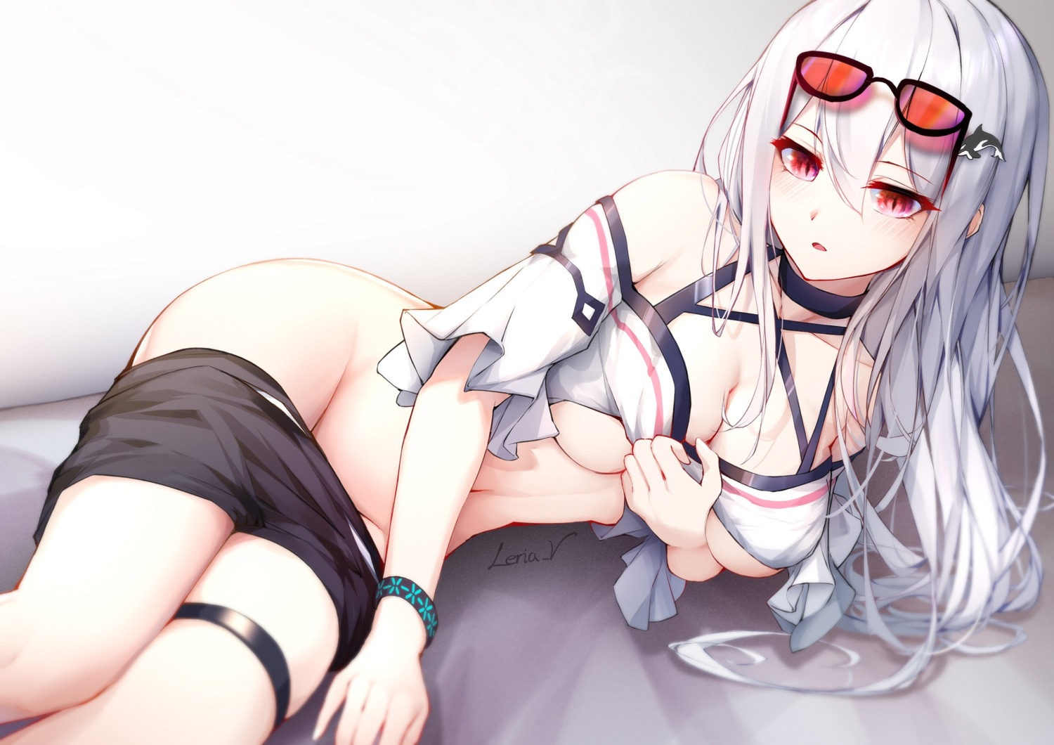 arknights garter leria_v megane panty_pull skadi_(arknights) swimsuits