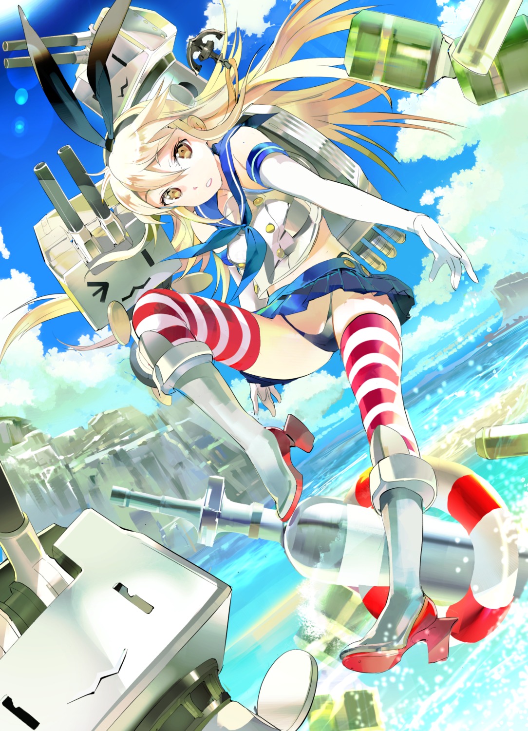 119 kantai_collection pantsu rensouhou-chan shimakaze_(kancolle) thighhighs thong