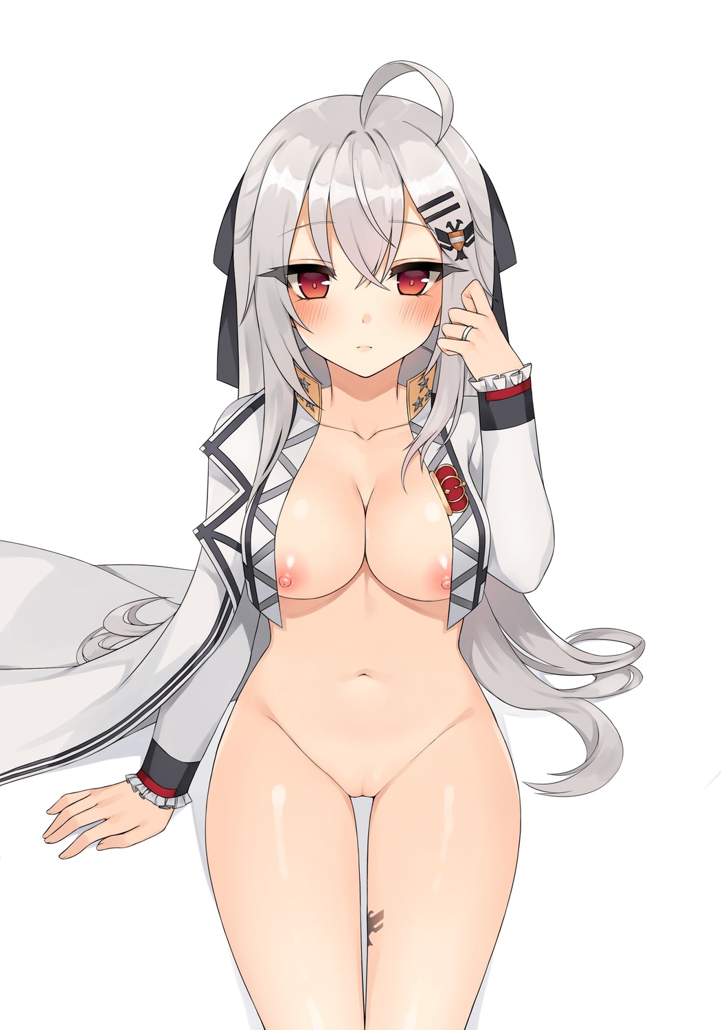 bottomless breasts canape girls_frontline iws-2000_(girls_frontline) nipples no_bra pussy uncensored