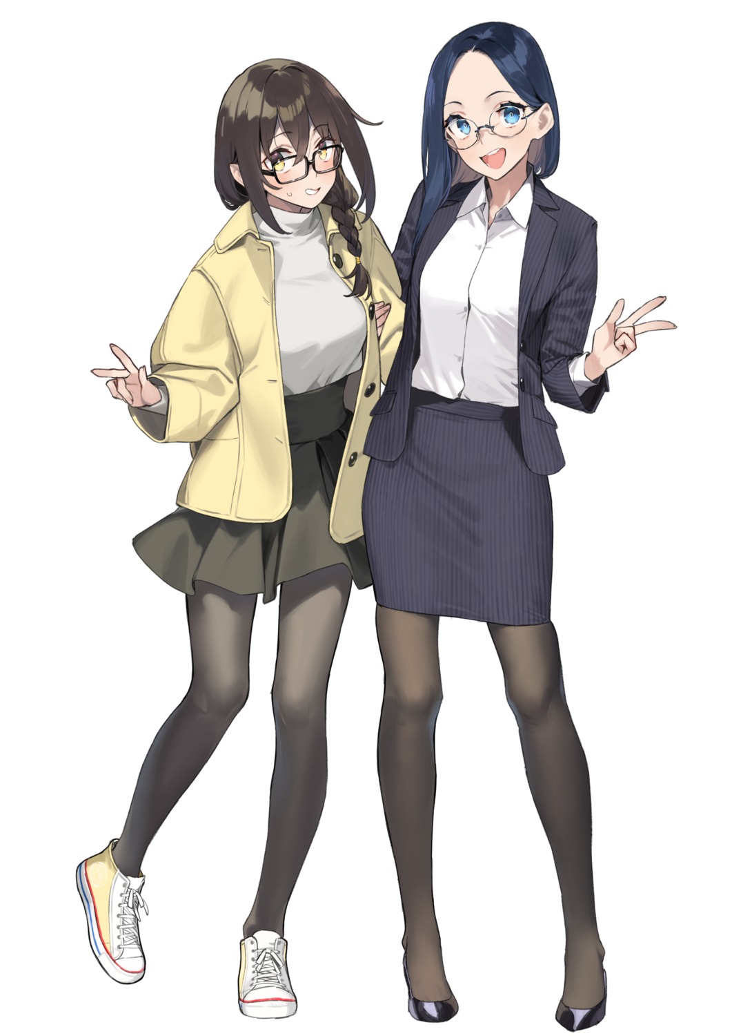 92m business_suit heels megane pantyhose sweater