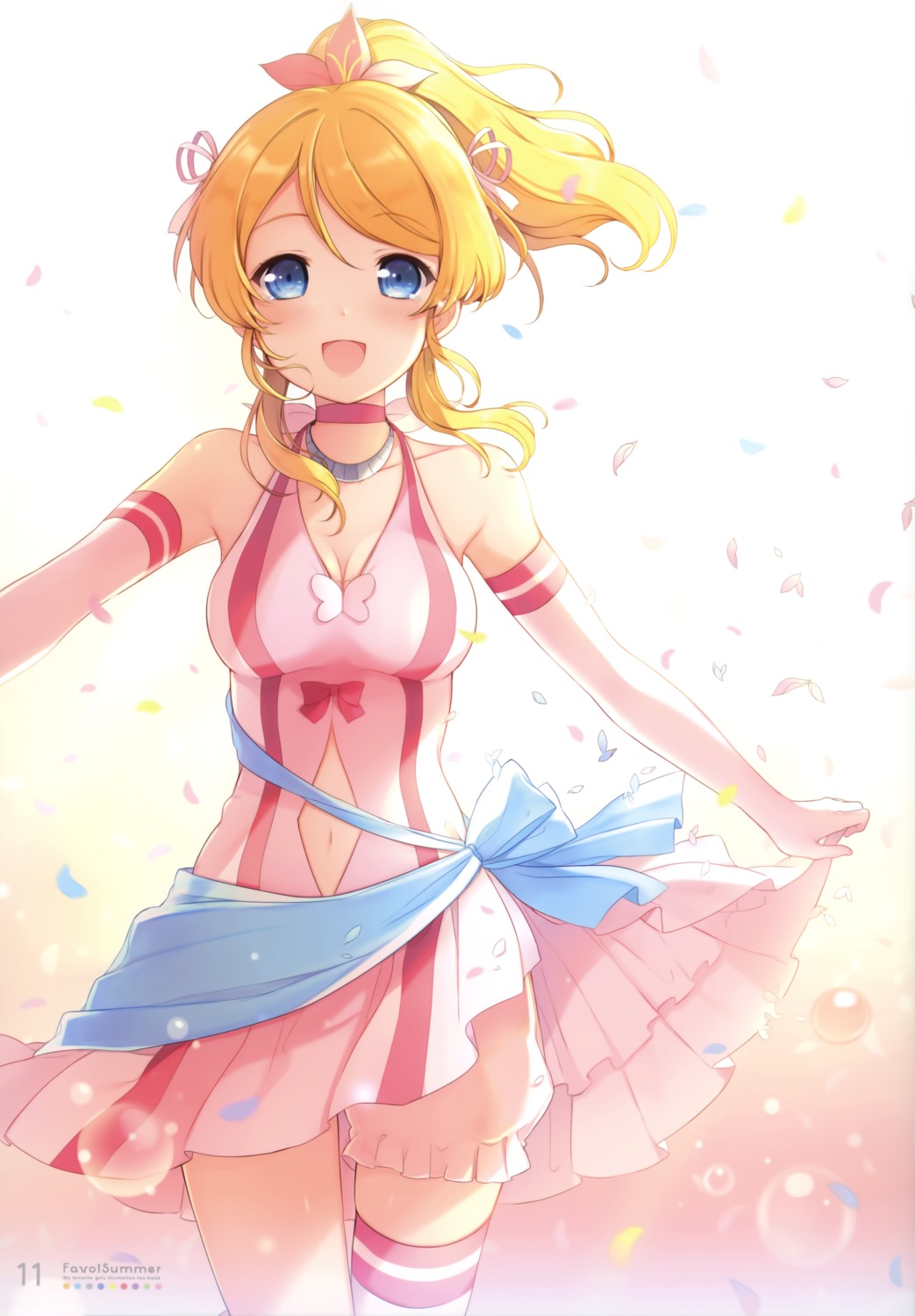 6u ayase_eli cleavage dress eternal_land love_live! love_live!_(series) thighhighs