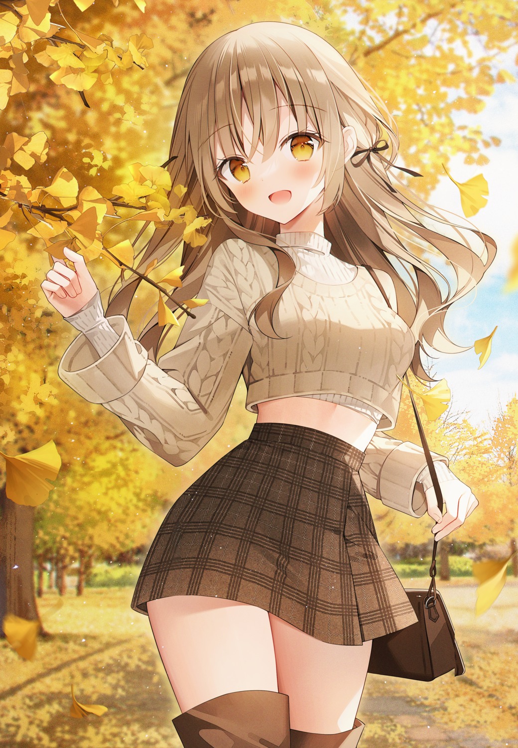 skirt_lift sweater thighhighs weri