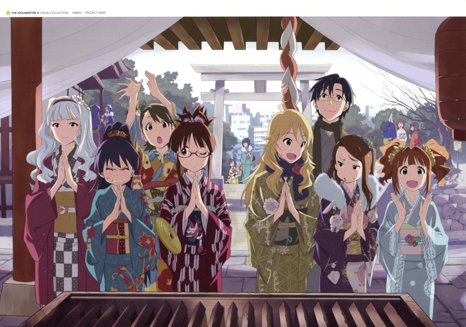 akizuki_ritsuko amami_haruka futami_ami futami_mami ganaha_hibiki hagiwara_yukiho hoshii_miki kikuchi_makoto kimono kisaragi_chihaya megane minase_iori miura_azusa nishigori_atsushi otonashi_kotori producer shijou_takane takatsuki_yayoi the_idolm@ster