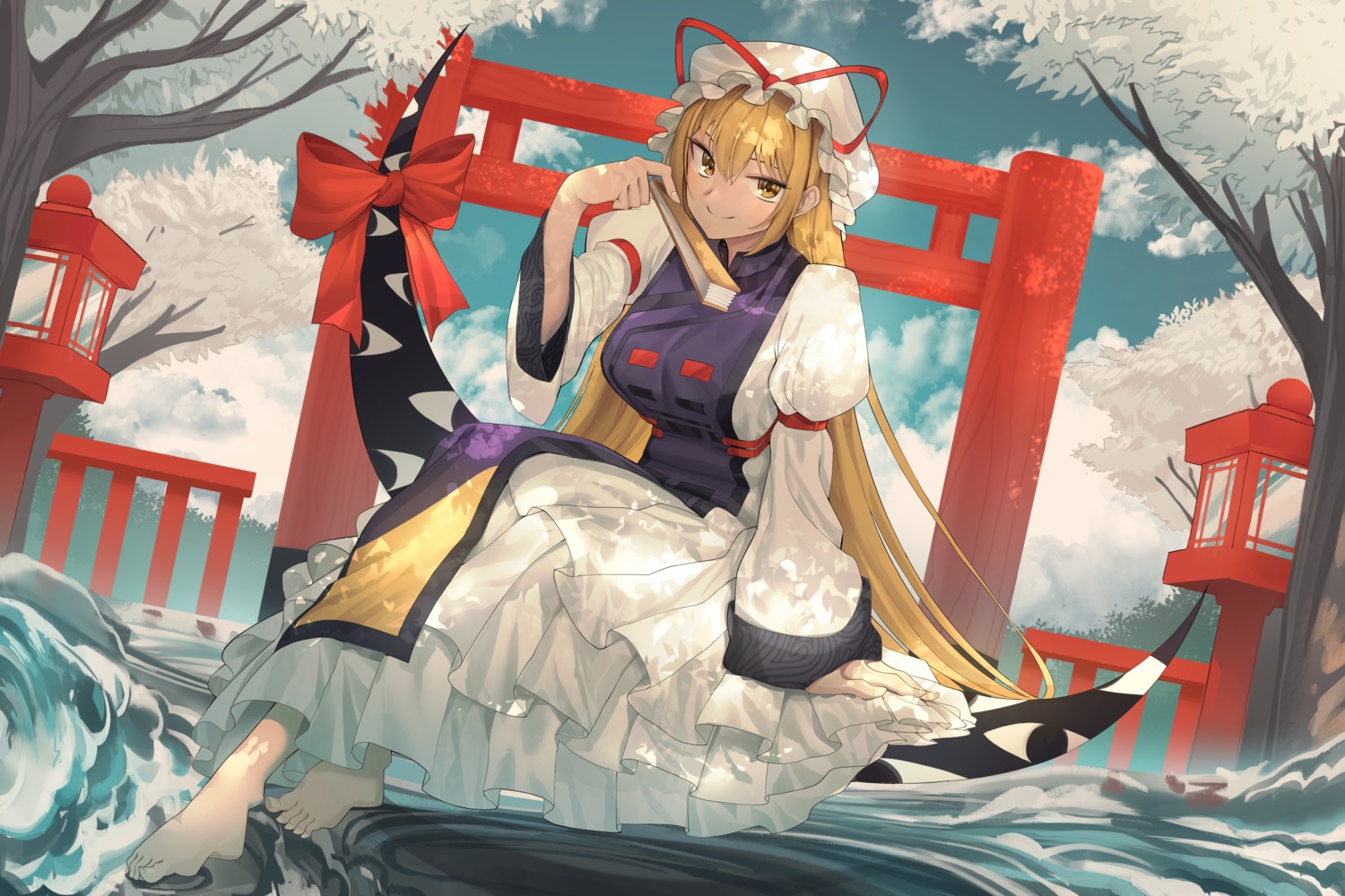 dress feet goback touhou yakumo_yukari