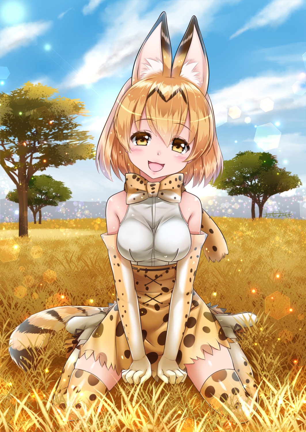 animal_ears kemono_friends omoomomo serval tail thighhighs