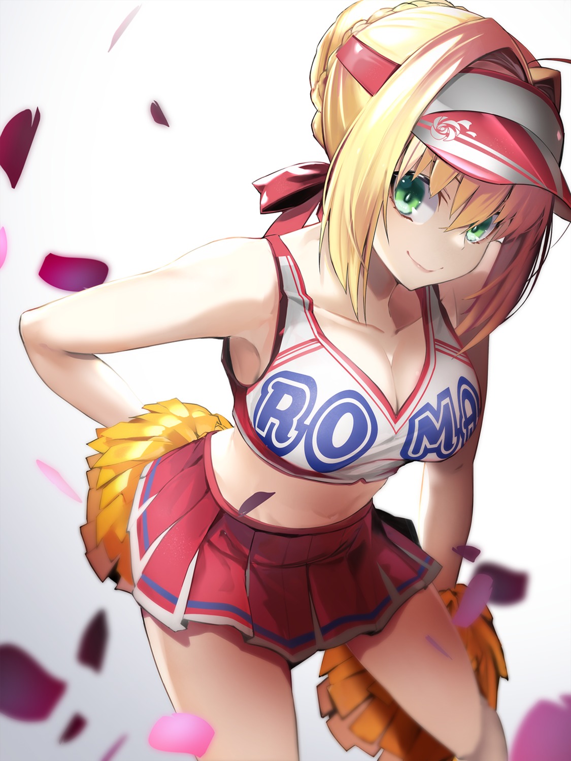 cheerleader cleavage fate/grand_order nirai_kanai saber_extra