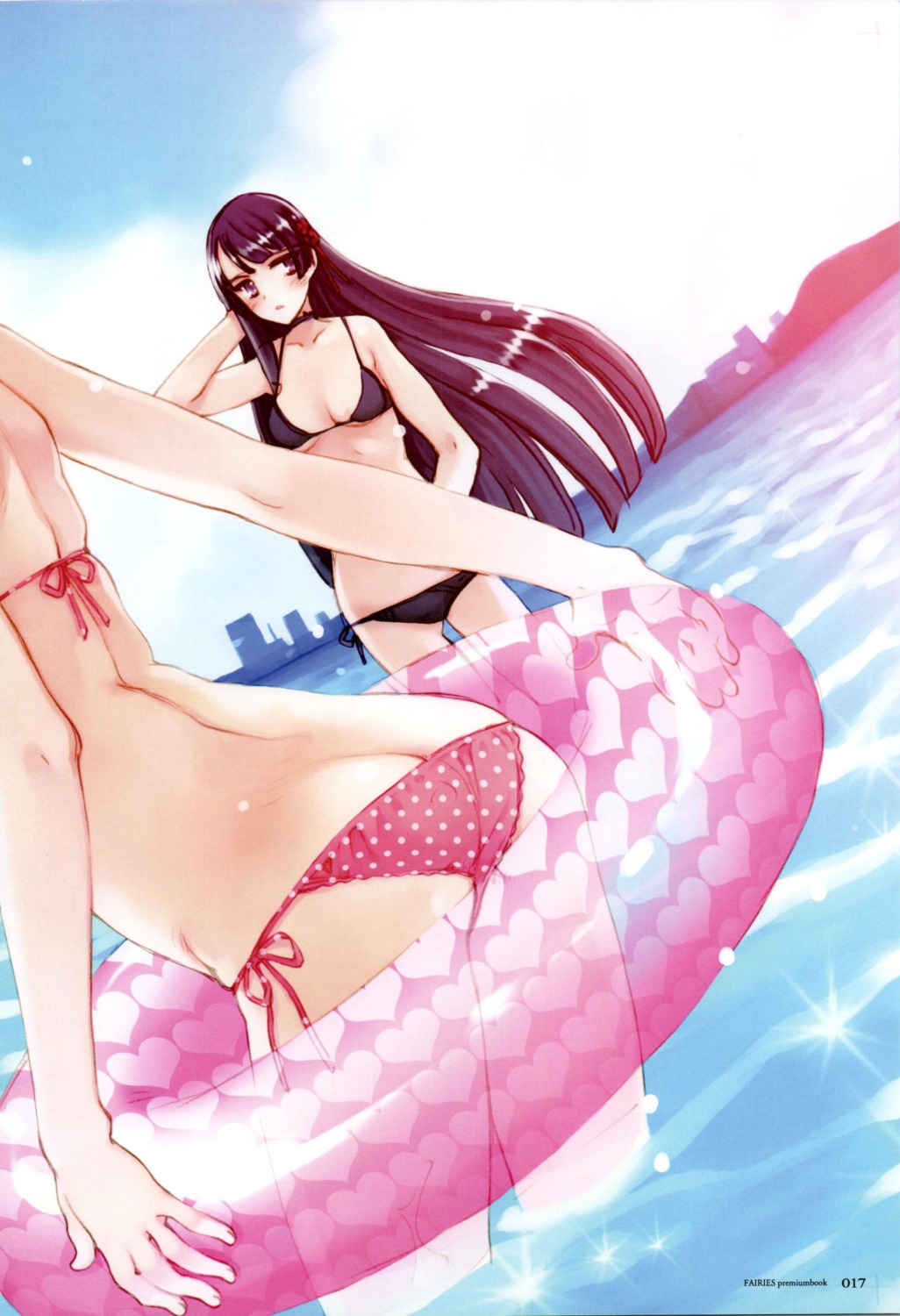 bikini kobanakawa_yuri kuzumi_chizuru oyari_ashito seiken_no_faeries swimsuits