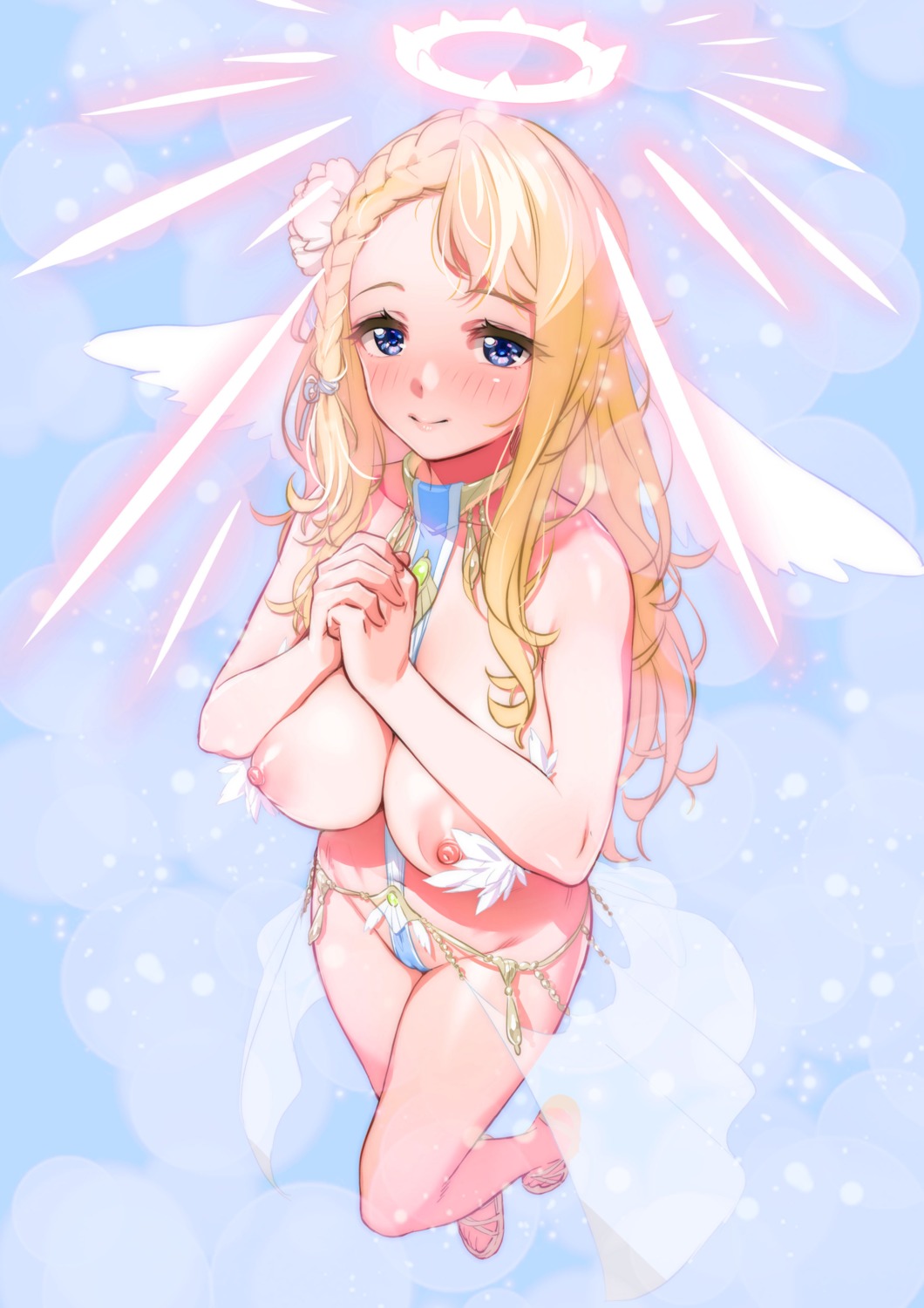 angel breasts cameltoe nipples no_bra nopan ogre_craft see_through wings