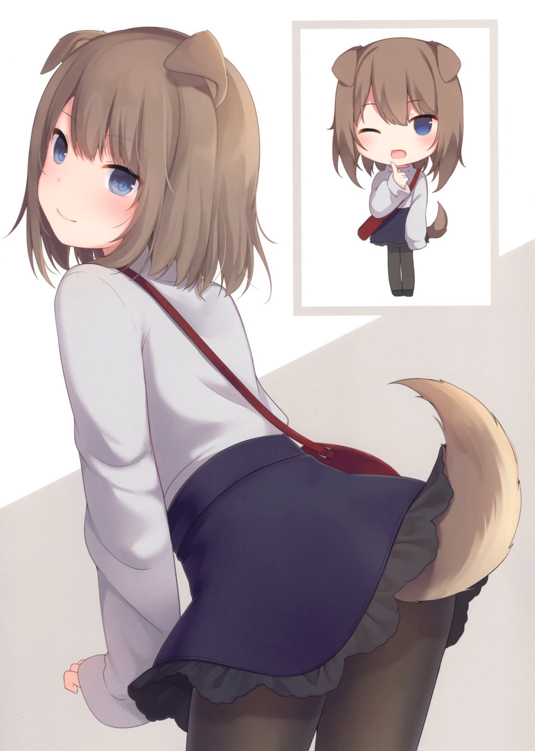 amashiro_natsuki animal_ears inumimi pantyhose skirt_lift tail