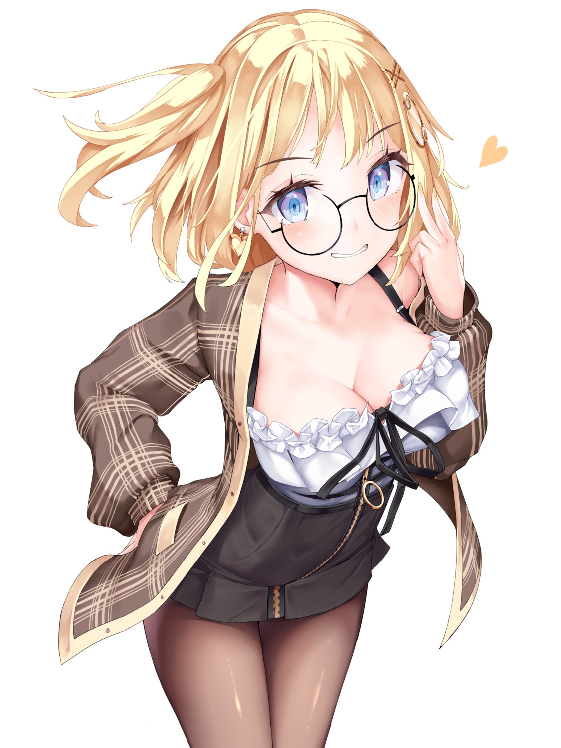 cleavage hololive hololive_english megane mogmog pantyhose watson_amelia