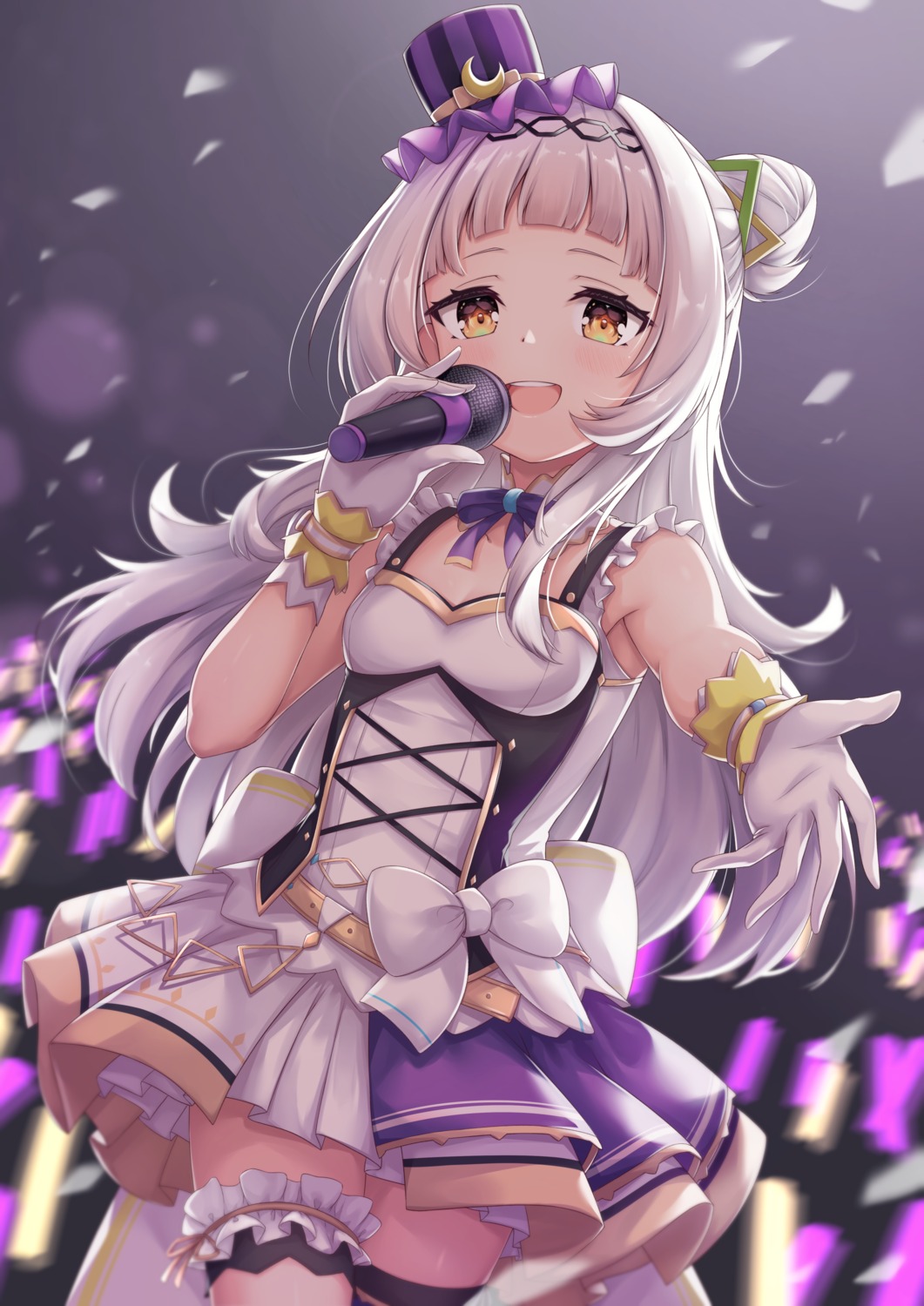 arata_(xin) cleavage dress garter hololive murasaki_shion