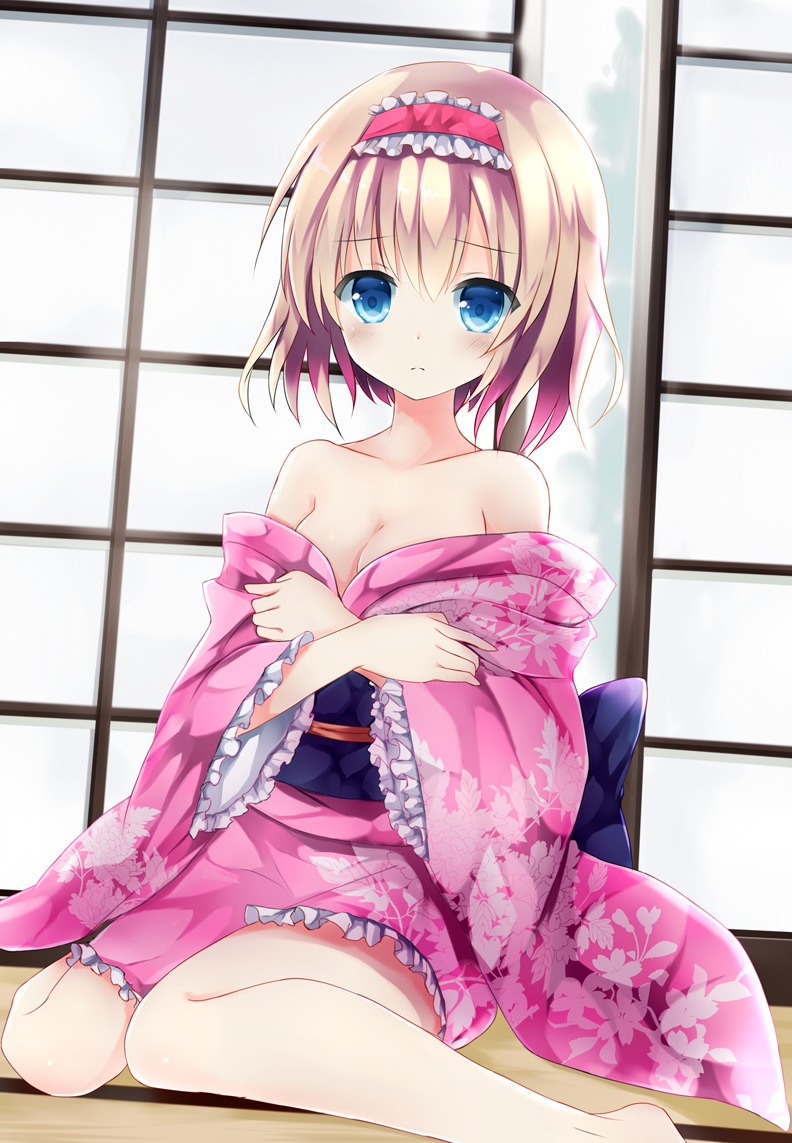 alice_margatroid cleavage kimono mizumidori touhou