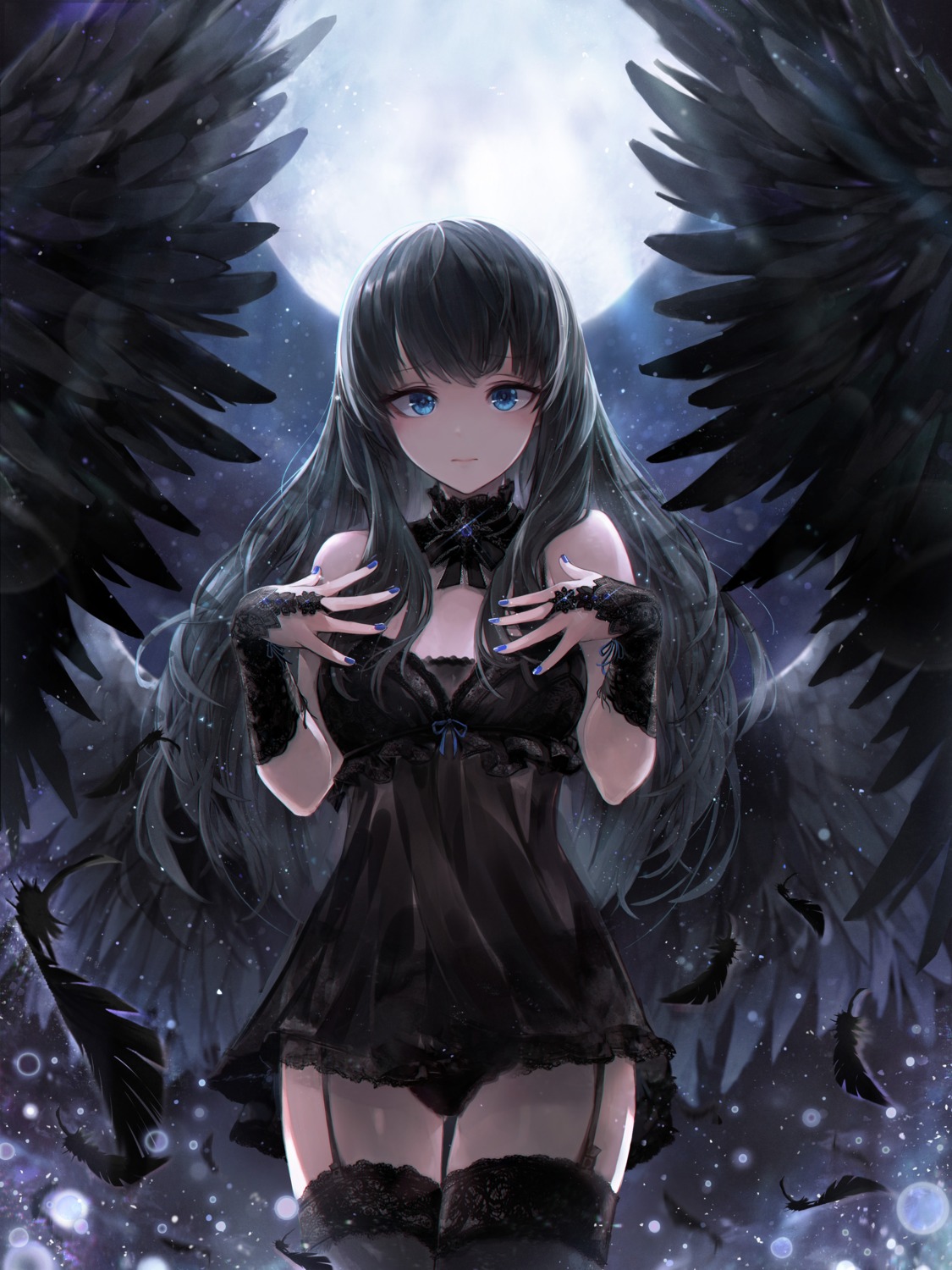 crystalherb lingerie pantsu see_through stockings thighhighs wings