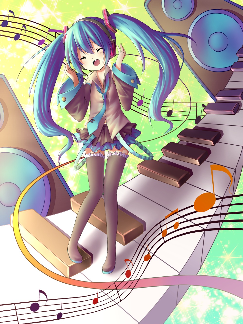 amene_kurumi hatsune_miku thighhighs vocaloid