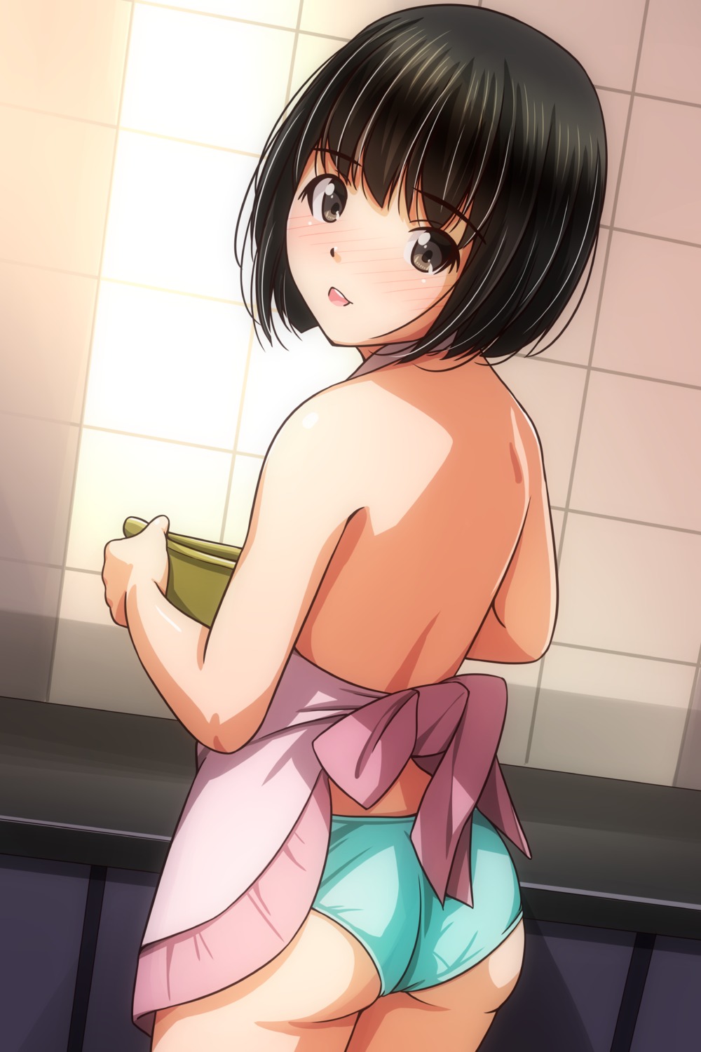 ass loli matsunaga_kouyou naked_apron pantsu