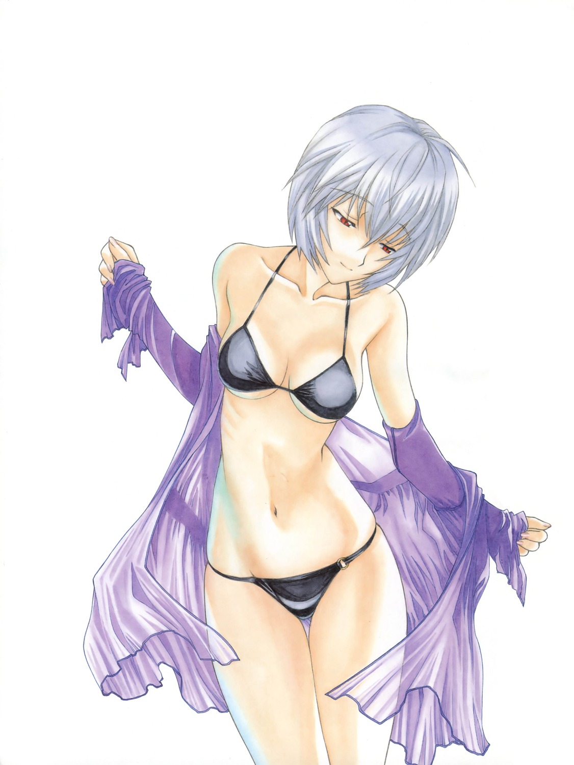 ayanami_rei bikini detexted neon_genesis_evangelion ramiya_ryou swimsuits utatane_hiroyuki