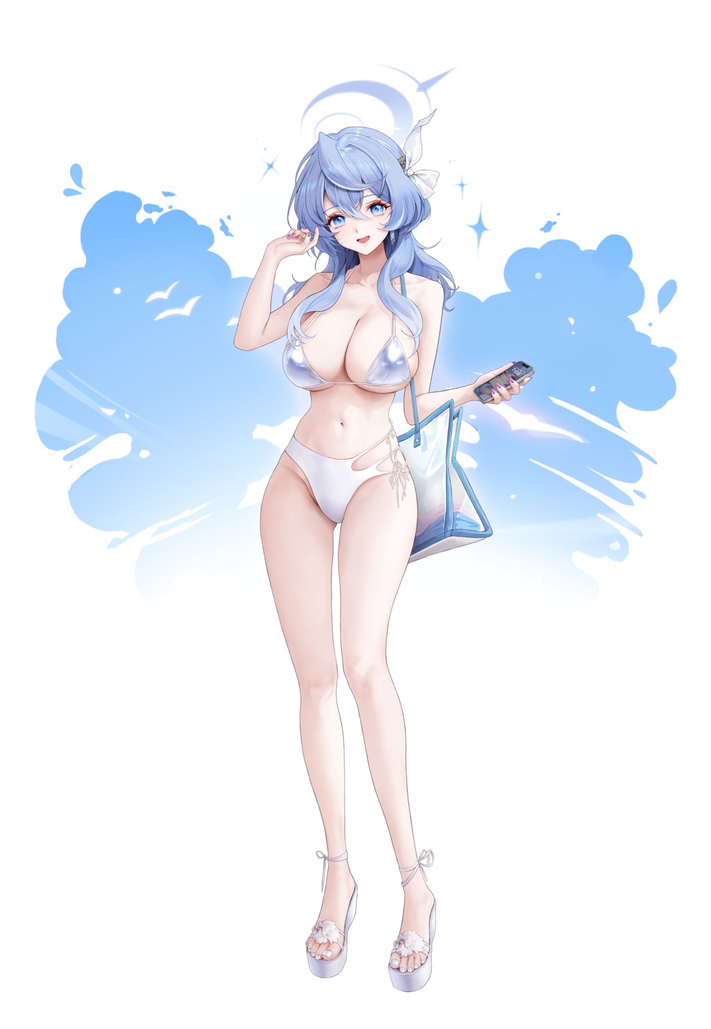 amau_ako bikini blue_archive dora_(garyeong) halo swimsuits