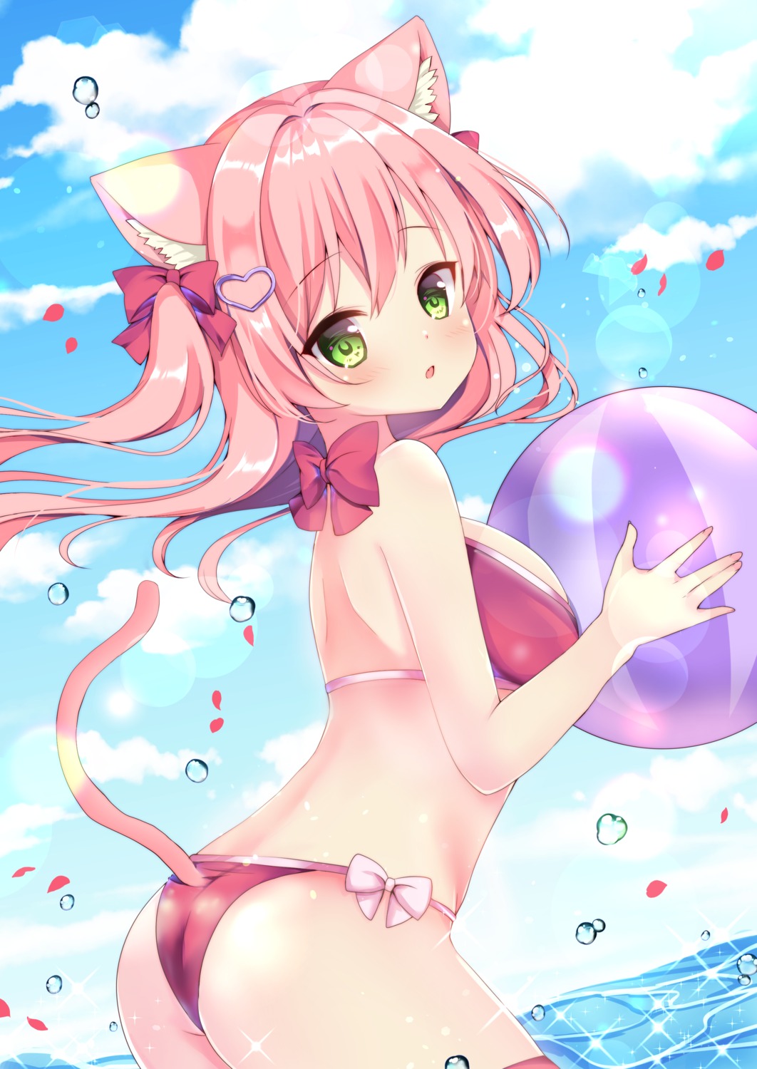 animal_ears ass bikini hamico nekomimi swimsuits tail