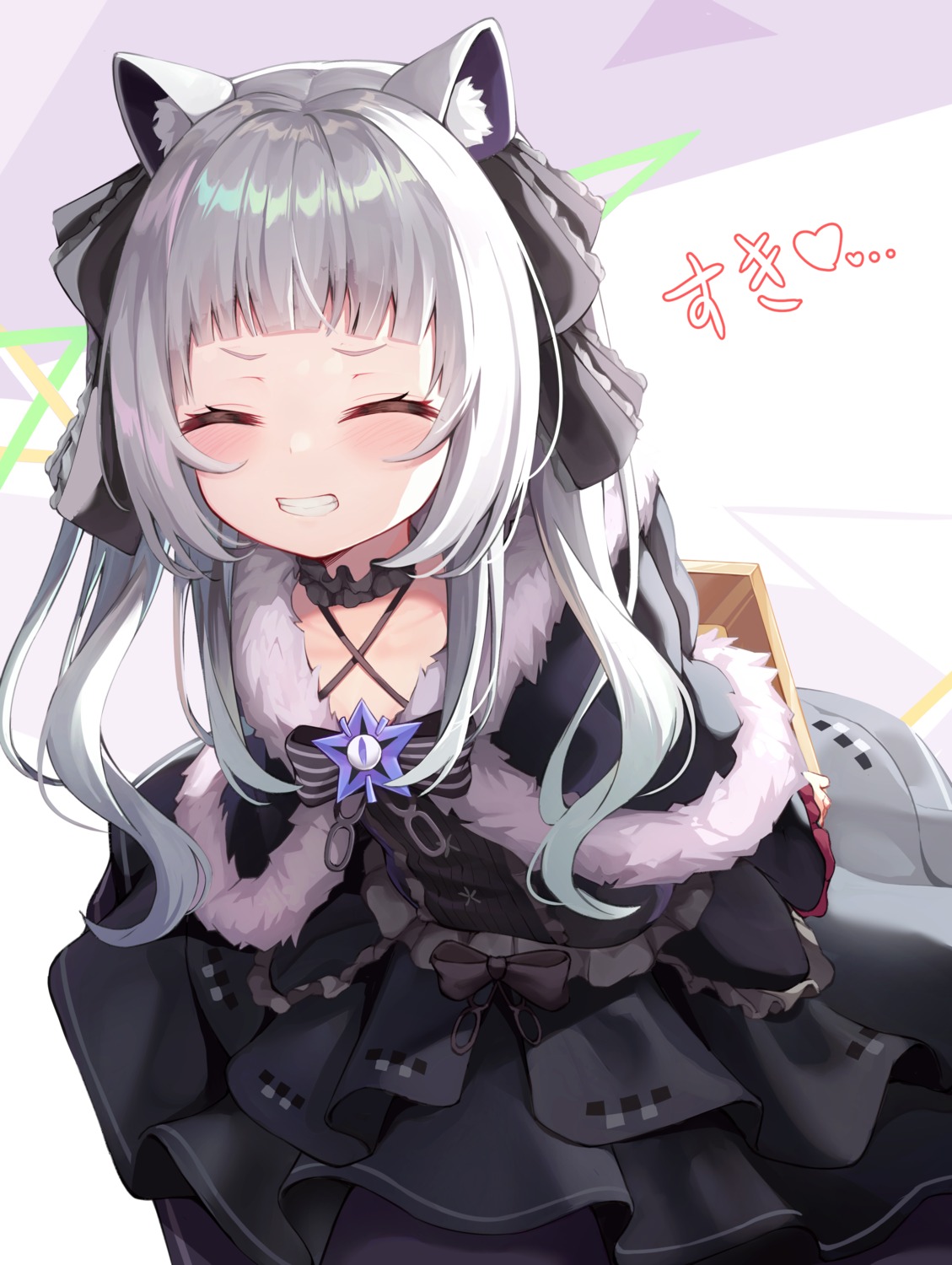 animal_ears dress gothic_lolita hololive lolita_fashion mannack murasaki_shion nekomimi