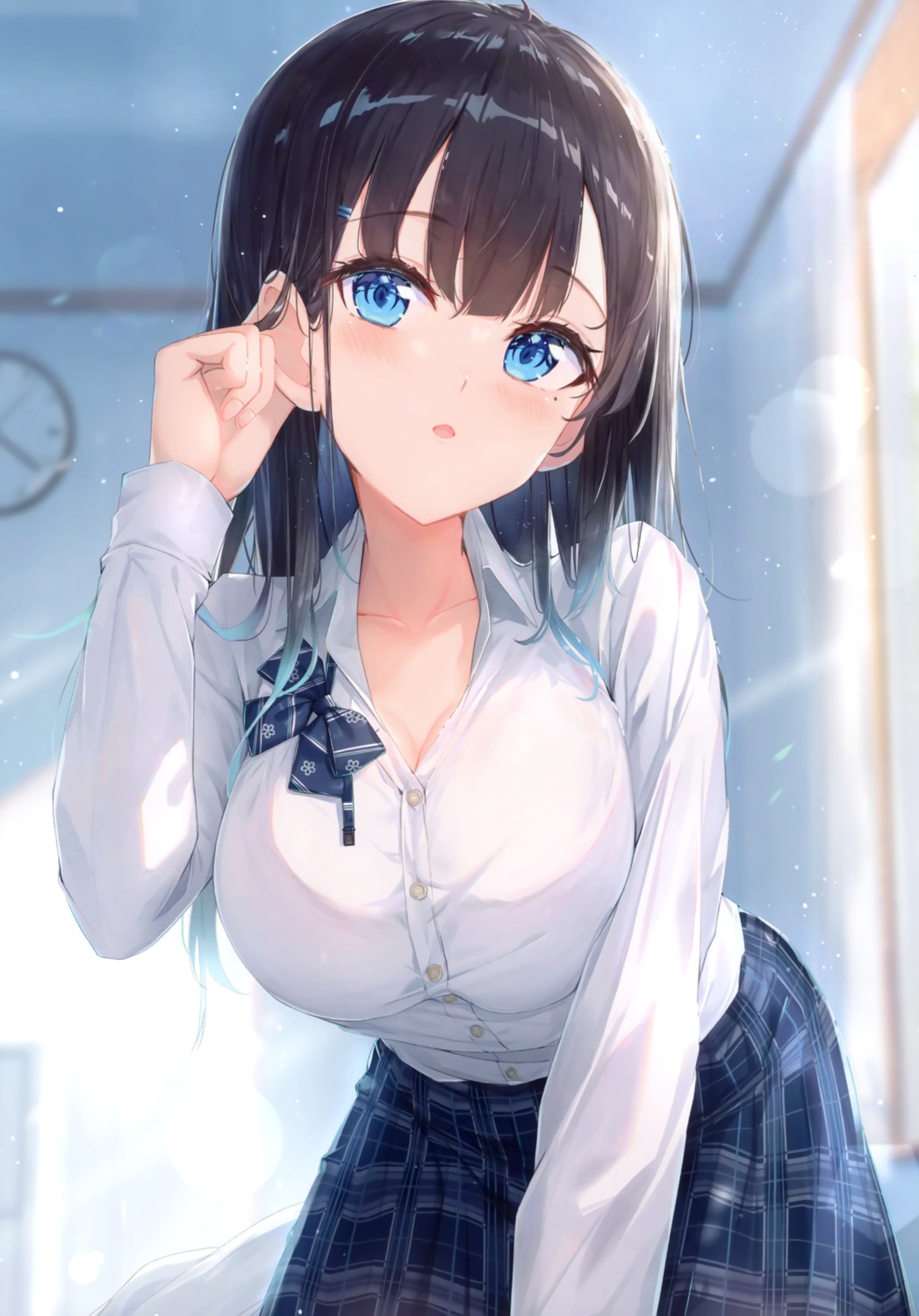 cleavage kankitsu_shoujo na_kyo open_shirt seifuku