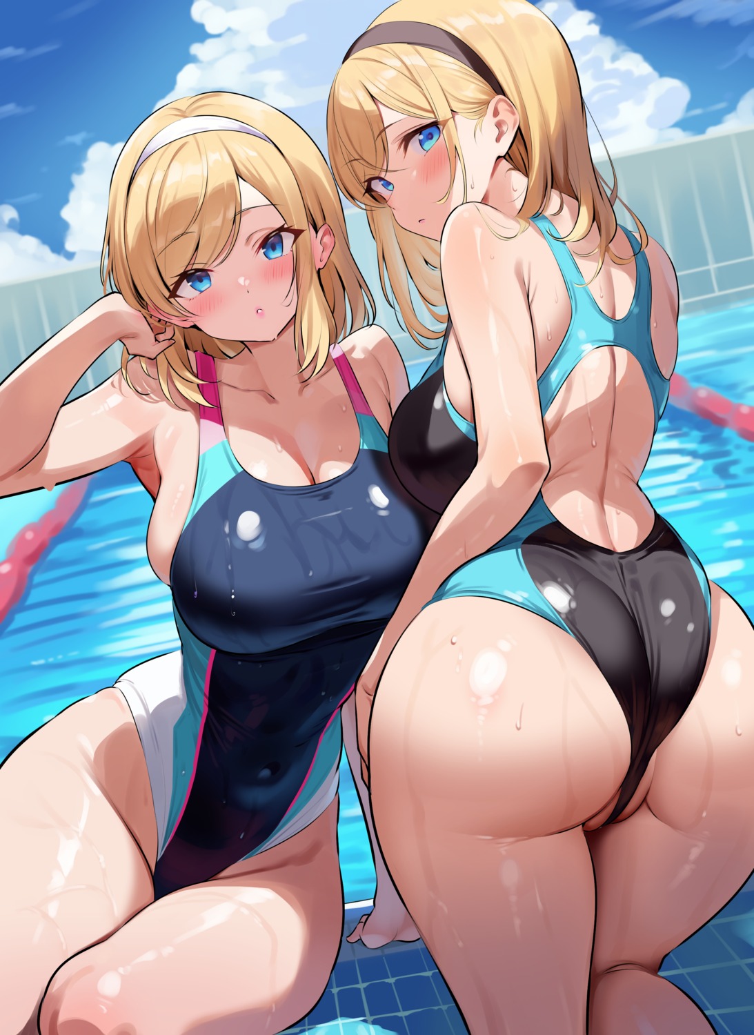 ass ichi-jirushi swimsuits wet