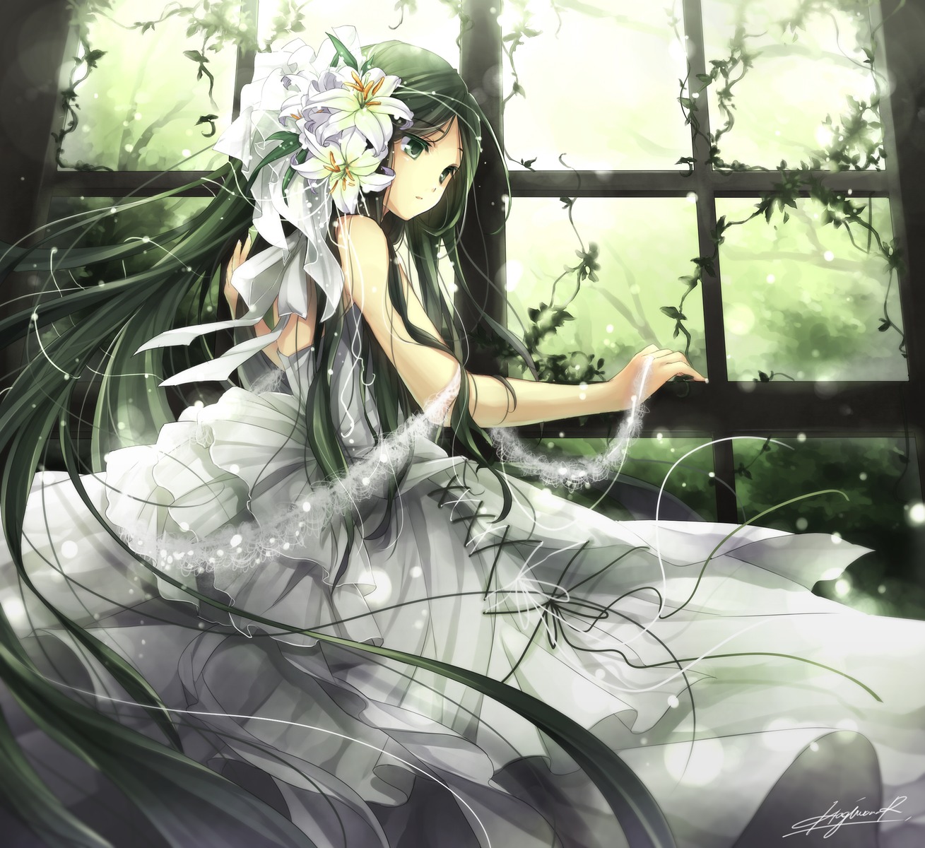 dress hagiwara_rin no_bra wedding_dress