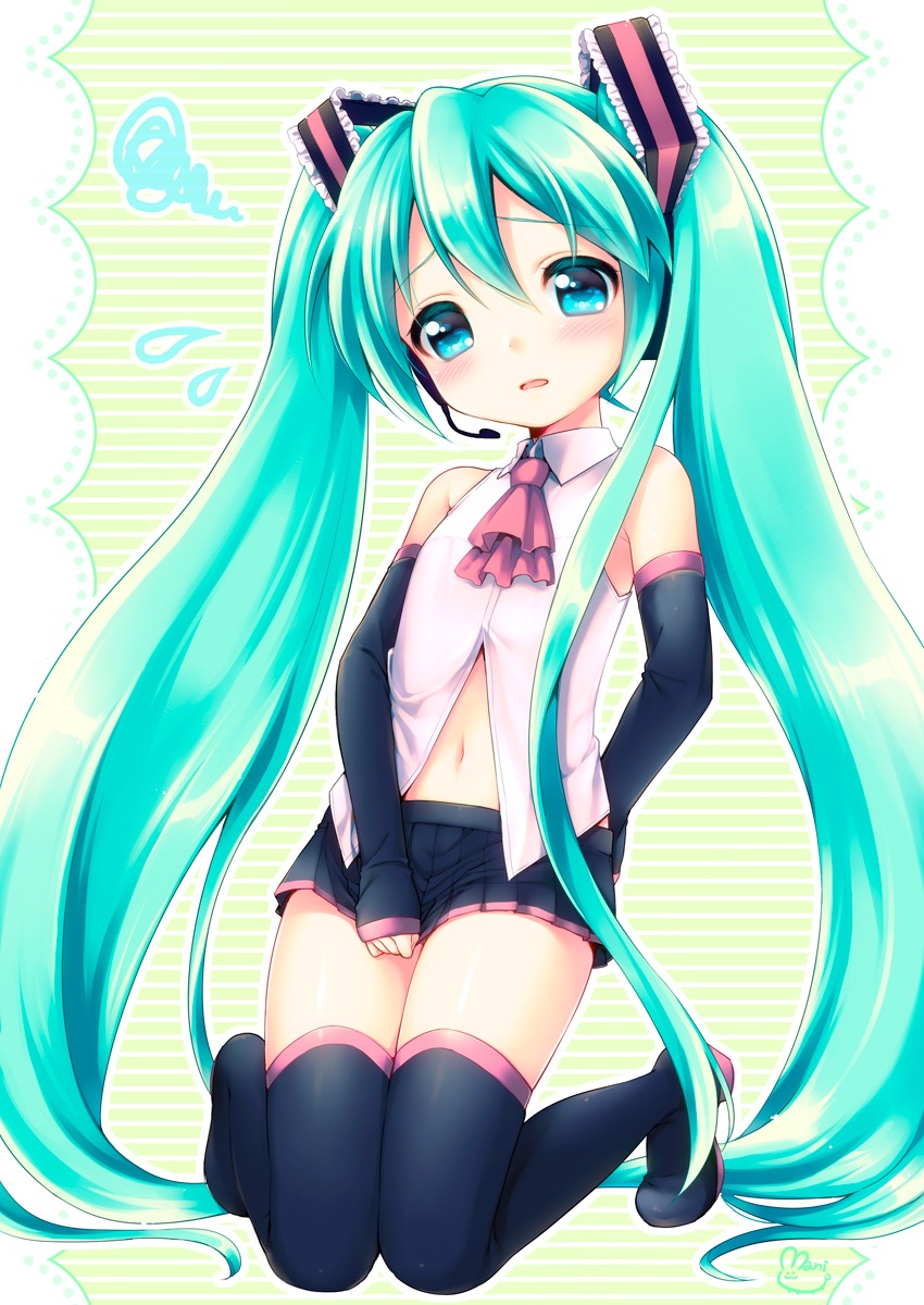 hatsune_miku thighhighs usashiro_mani vocaloid