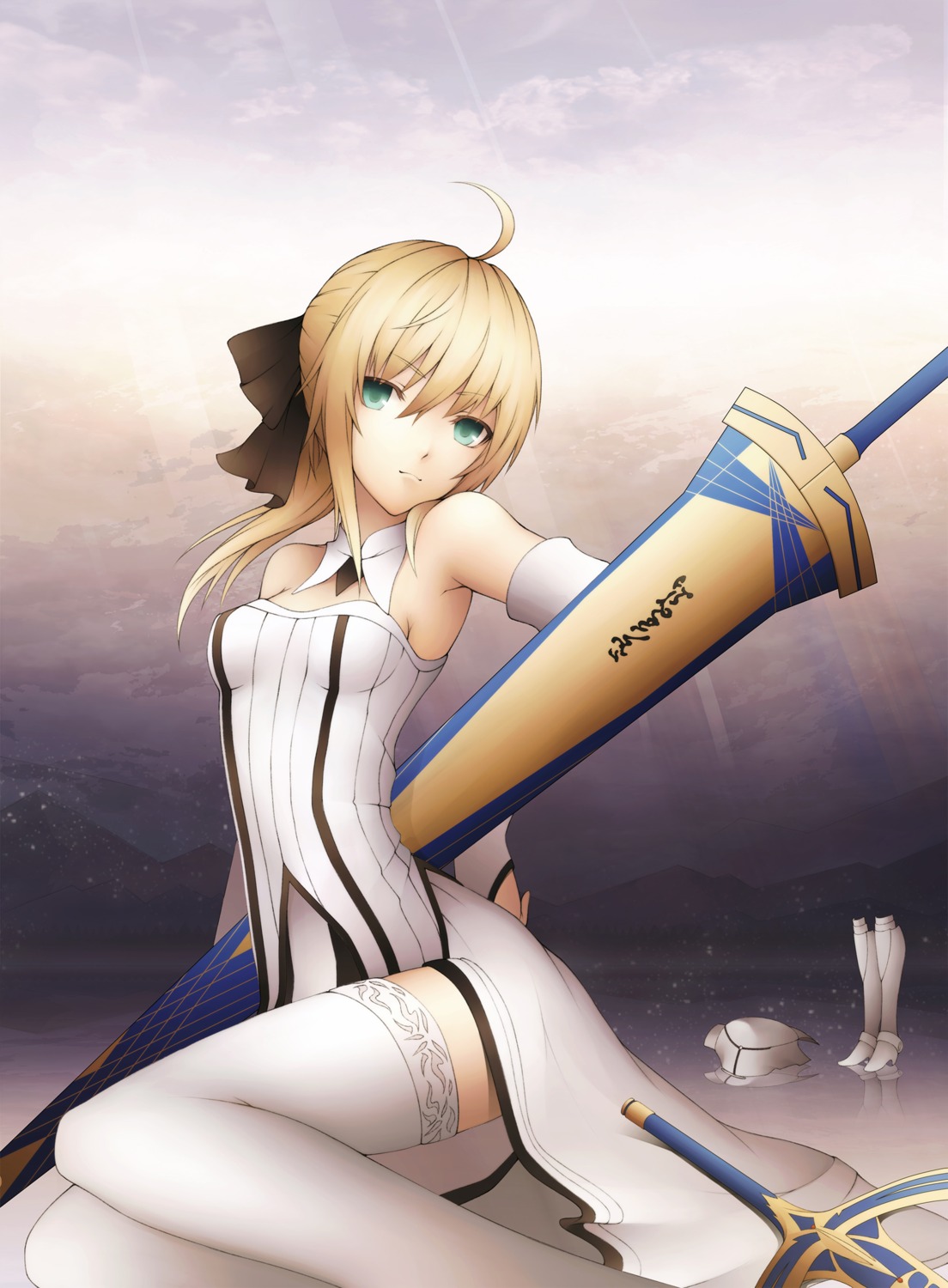 fate/stay_night fate/unlimited_codes kyoeiki saber saber_lily sword thighhighs