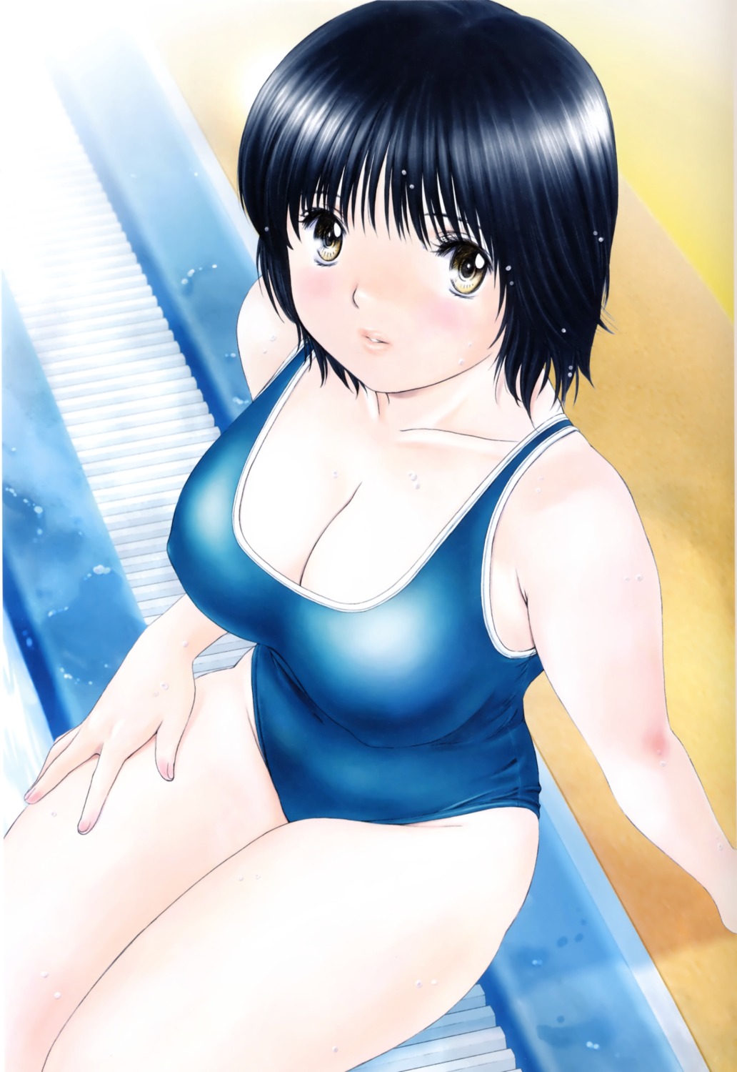 kobayashi_hiyoko okusama_wa_joshi_kosei onohara_asami scanning_resolution school_swimsuit swimsuits