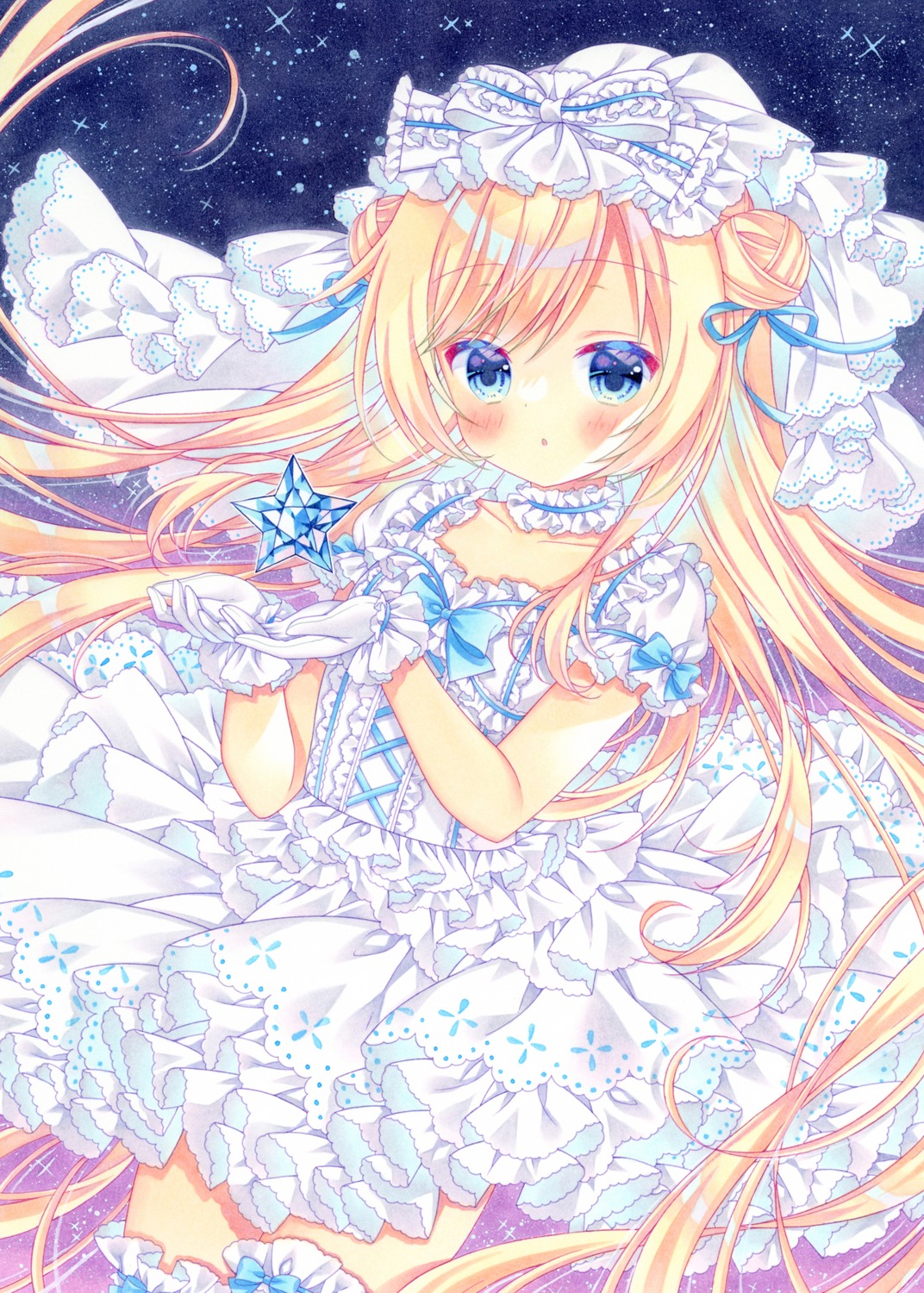 dress lolita_fashion puu_(kotori_no_shokuji) skirt_lift