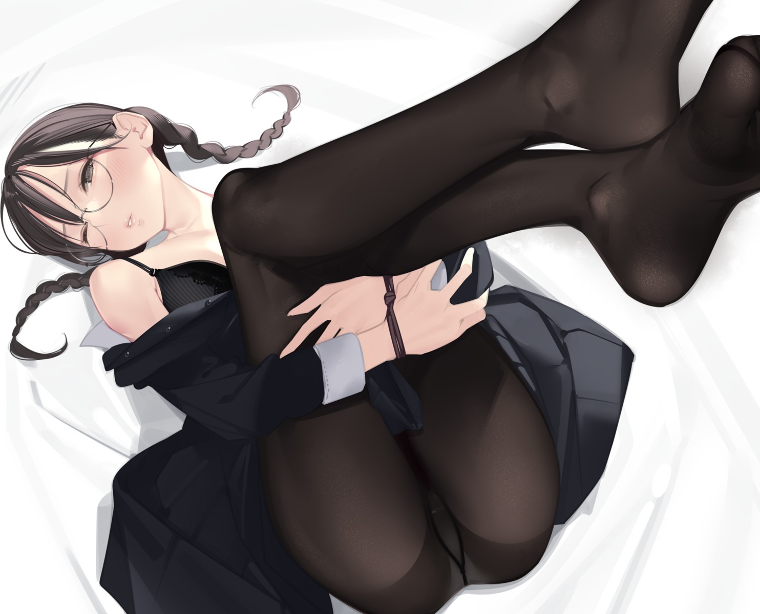 ama_mitsuki megane pantsu pantyhose skirt_lift