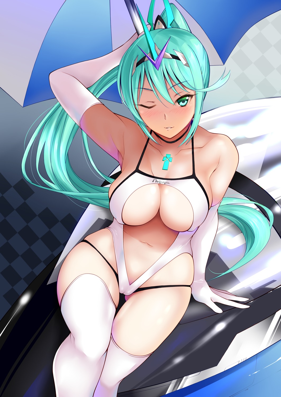 cameltoe daive pneuma_(xenoblade_2) swimsuits thighhighs xenoblade xenoblade_chronicles_2