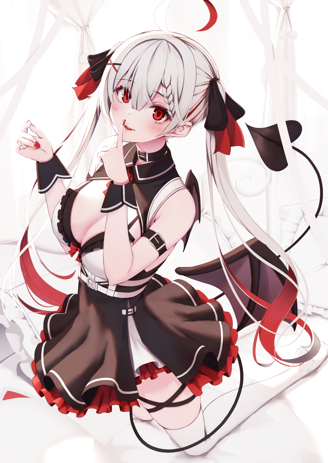 bra cleavage devil dress garter nyan_(reinyan_007) pointy_ears tail thighhighs wings