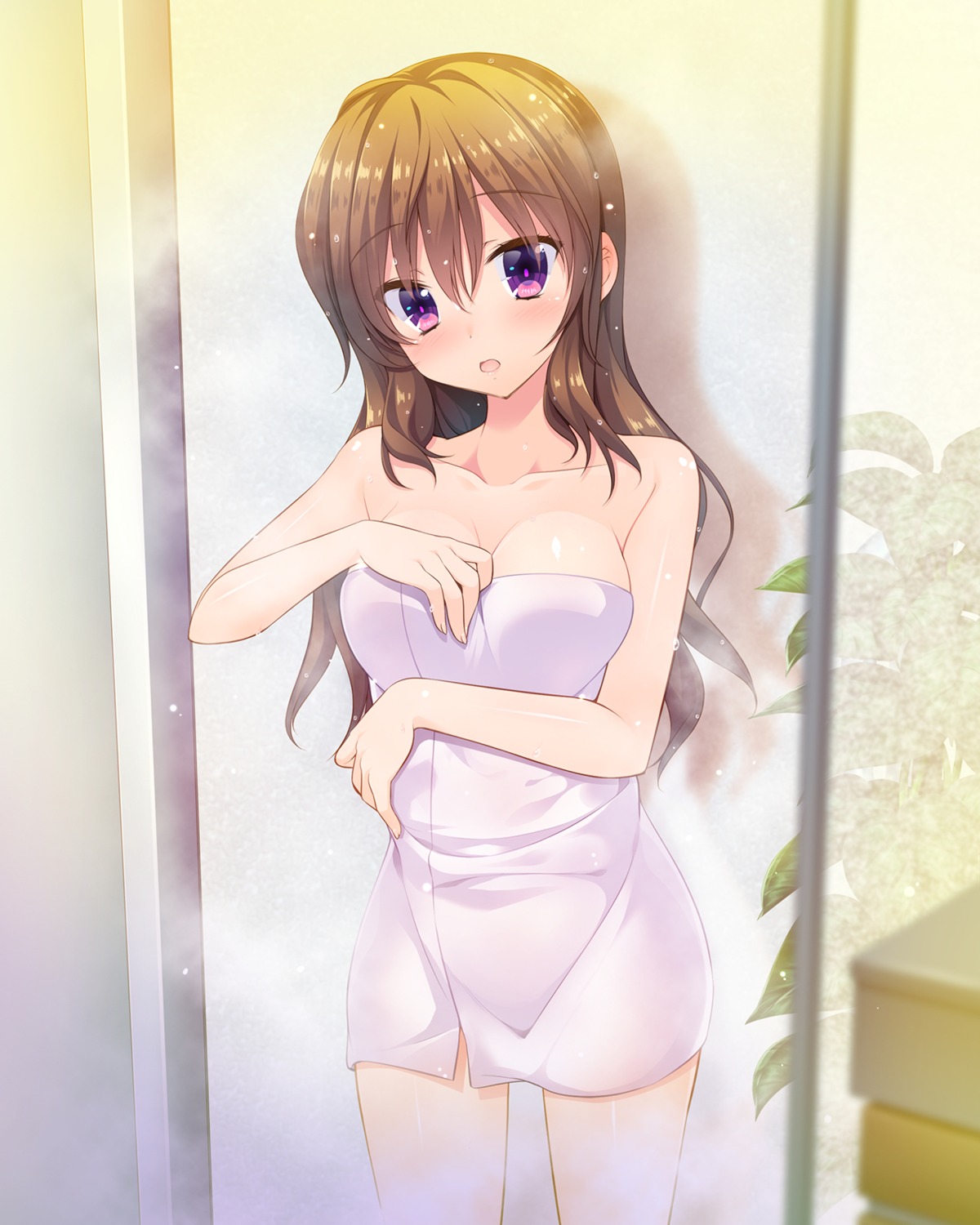 breast_hold game_cg lucie natsuiro_koi_uta studio_ryokucha towel