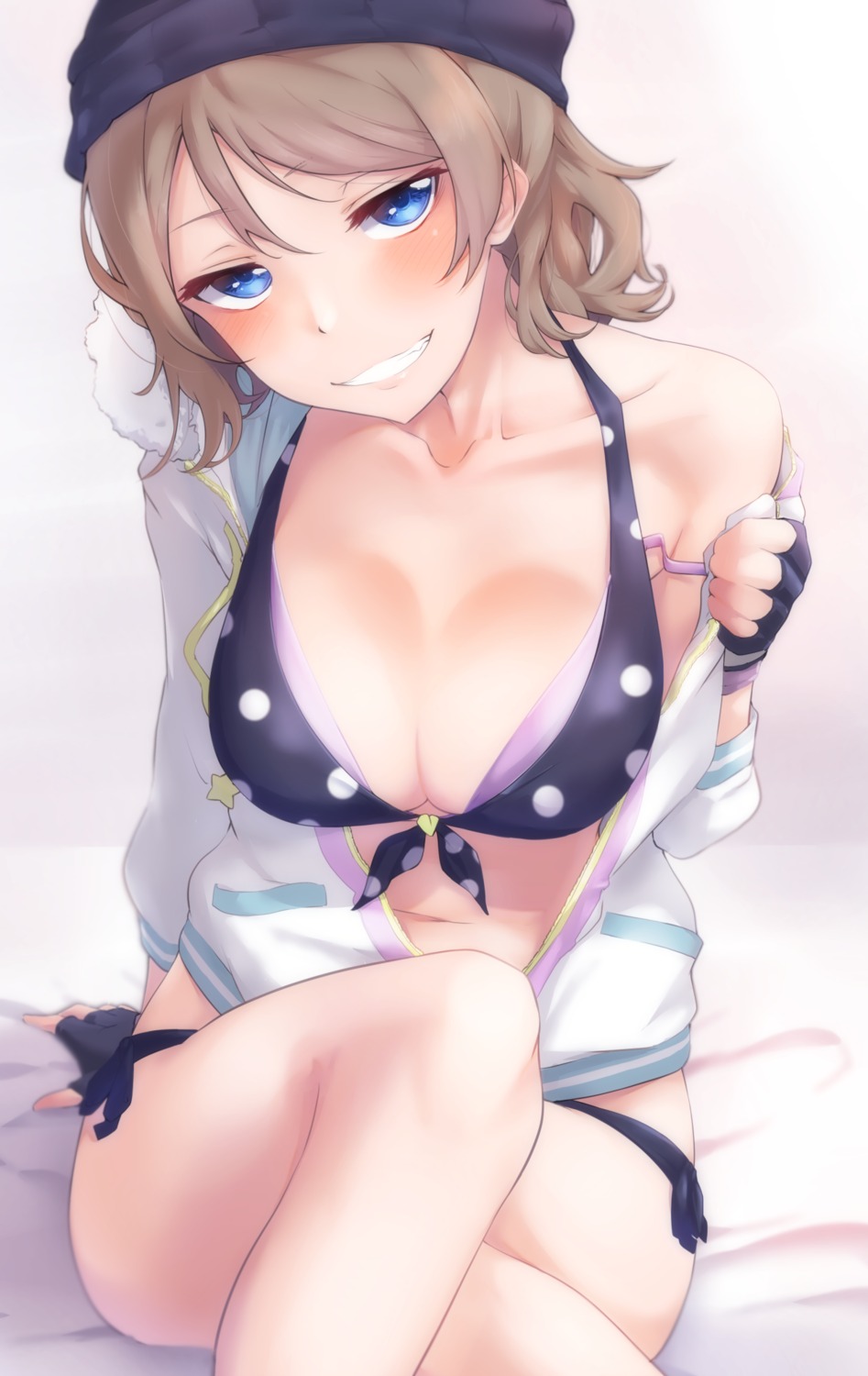 bikini cleavage love_live!_sunshine!! nasuno_(nasuno42) open_shirt swimsuits undressing watanabe_you