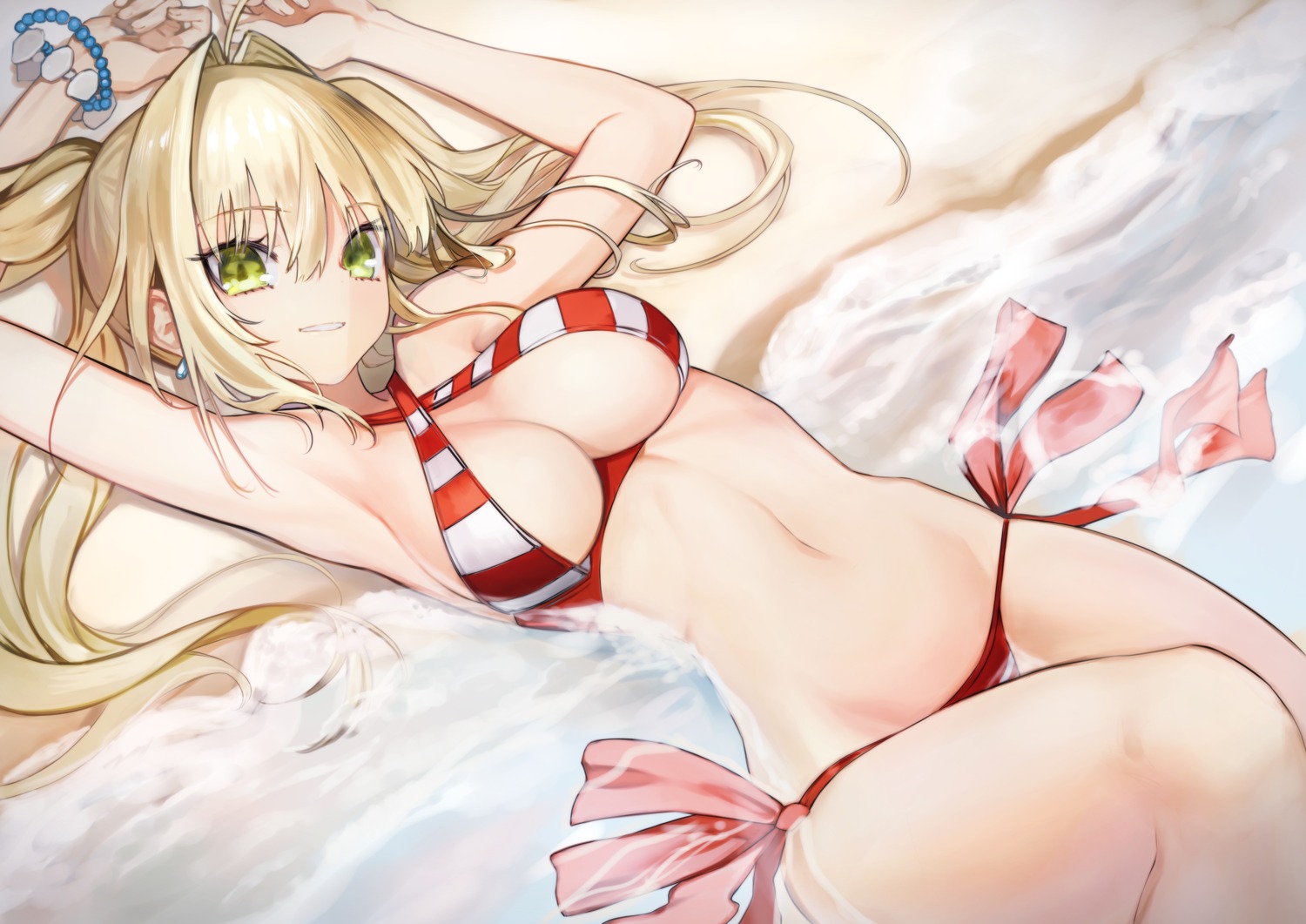 bikini fate/grand_order mins_(minevi) saber_extra swimsuits