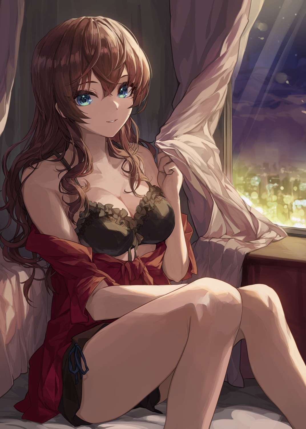 bra cleavage ichinose_shiki lingerie open_shirt shino_sto the_idolm@ster the_idolm@ster_cinderella_girls