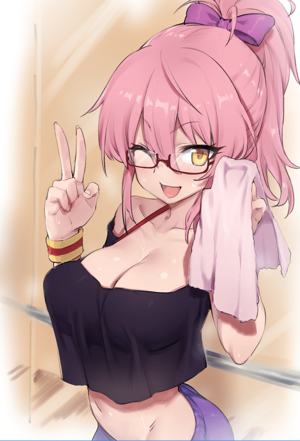 cleavage jougasaki_mika megane no_bra the_idolm@ster the_idolm@ster_cinderella_girls the_idolm@ster_cinderella_girls_starlight_stage try wet